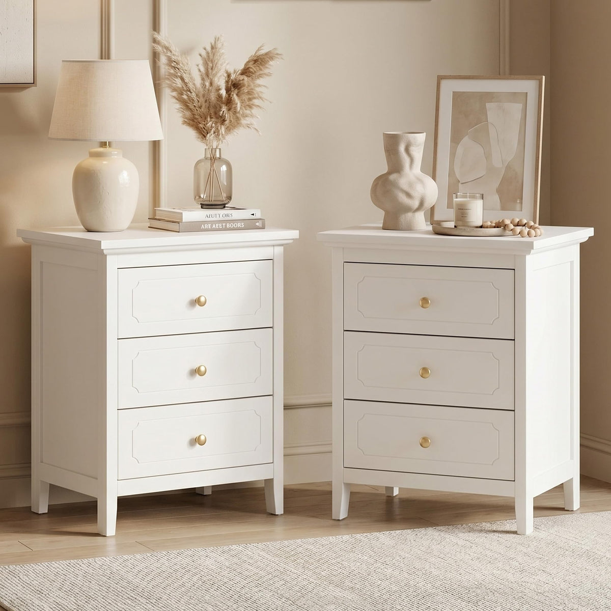 3-Drawer Nightstand with Storage