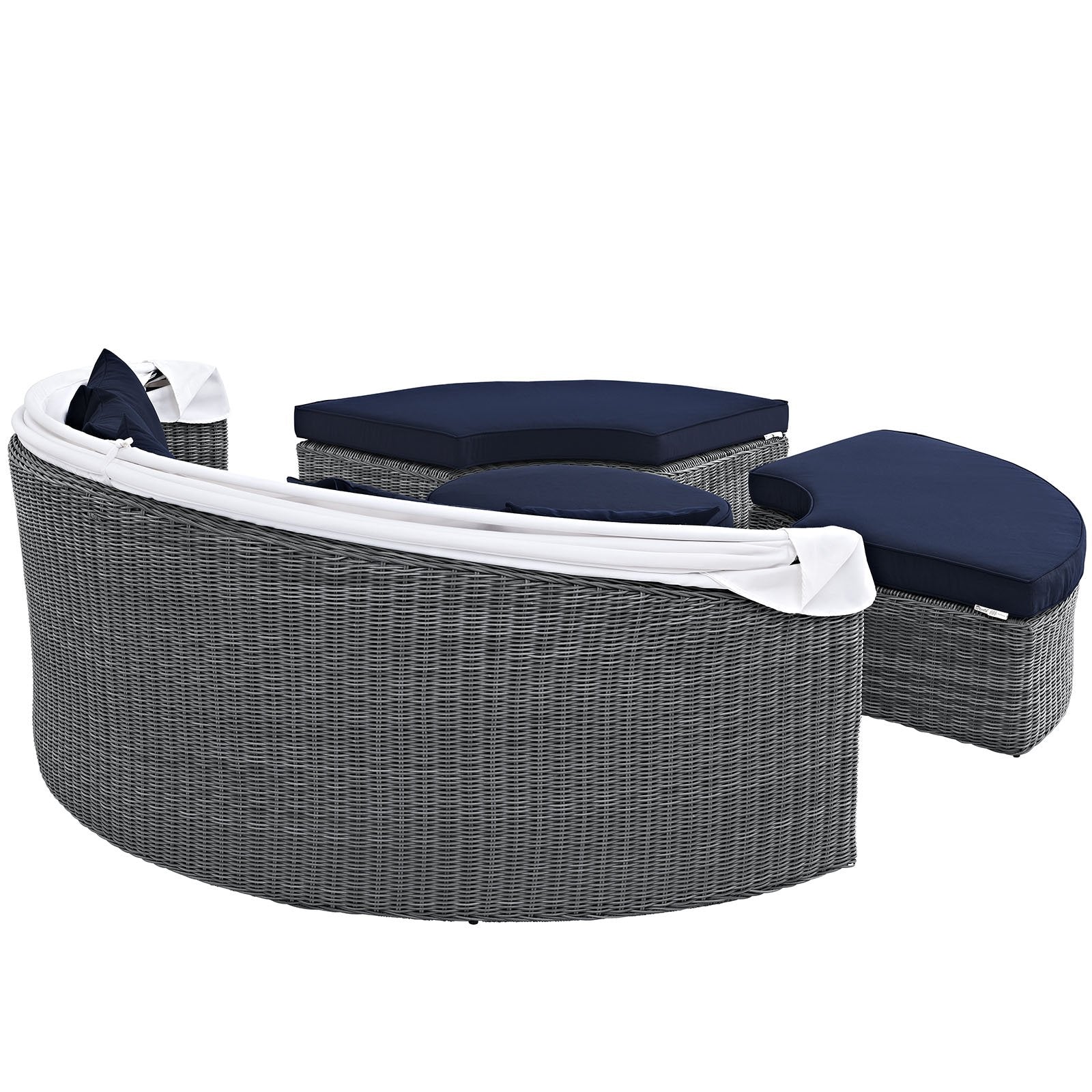 Summon Outdoor Patio Daybed with Canopy and Sunbrella