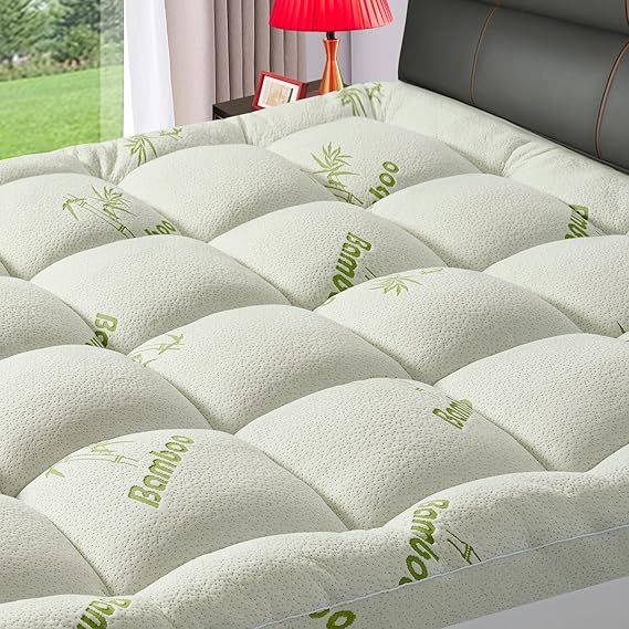 Premium Viscose Made from Bamboo Short Queen RV Size Mattress Topper for Back Pain