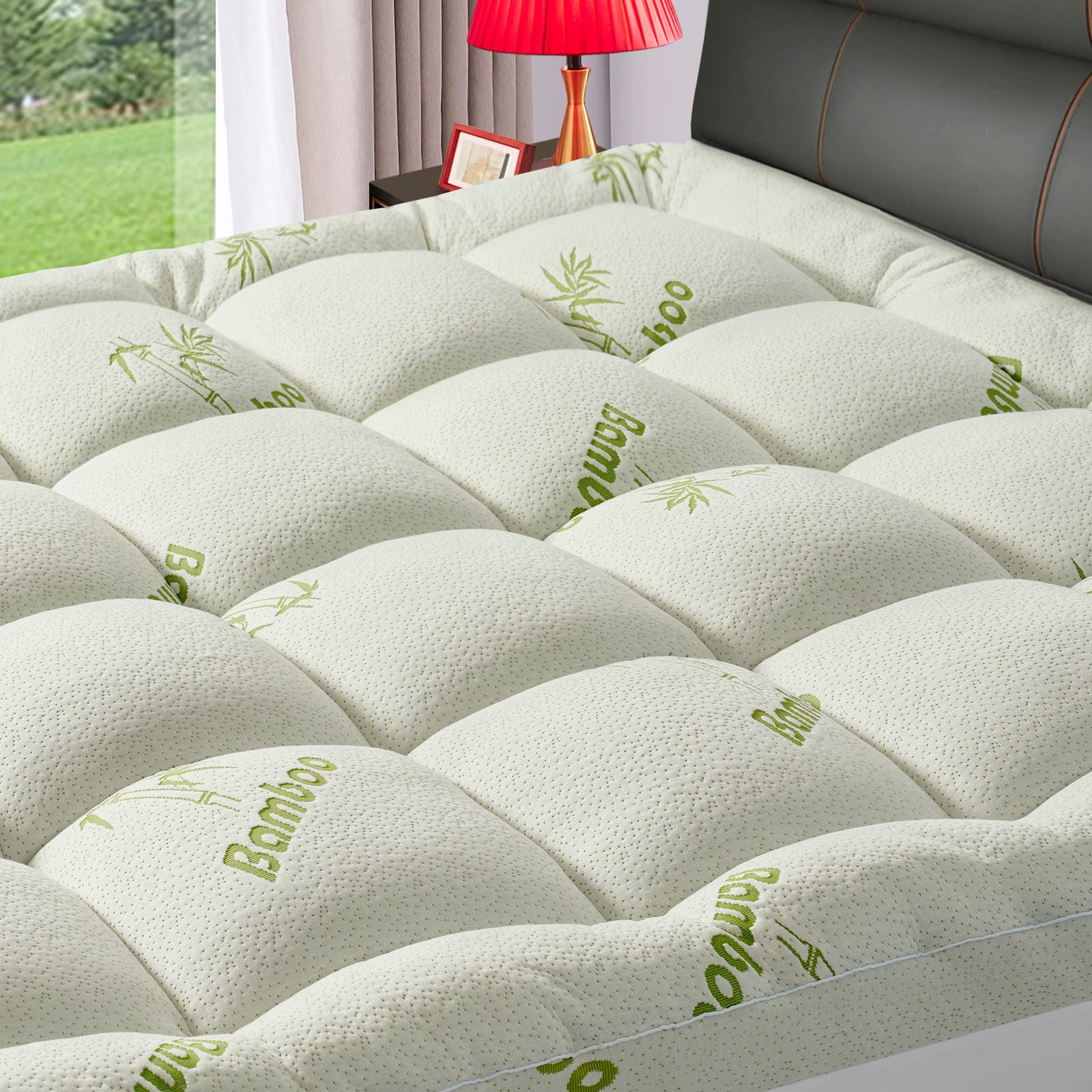 Premium Viscose Made from Bamboo Short Queen RV Size Mattress Topper for Back Pain