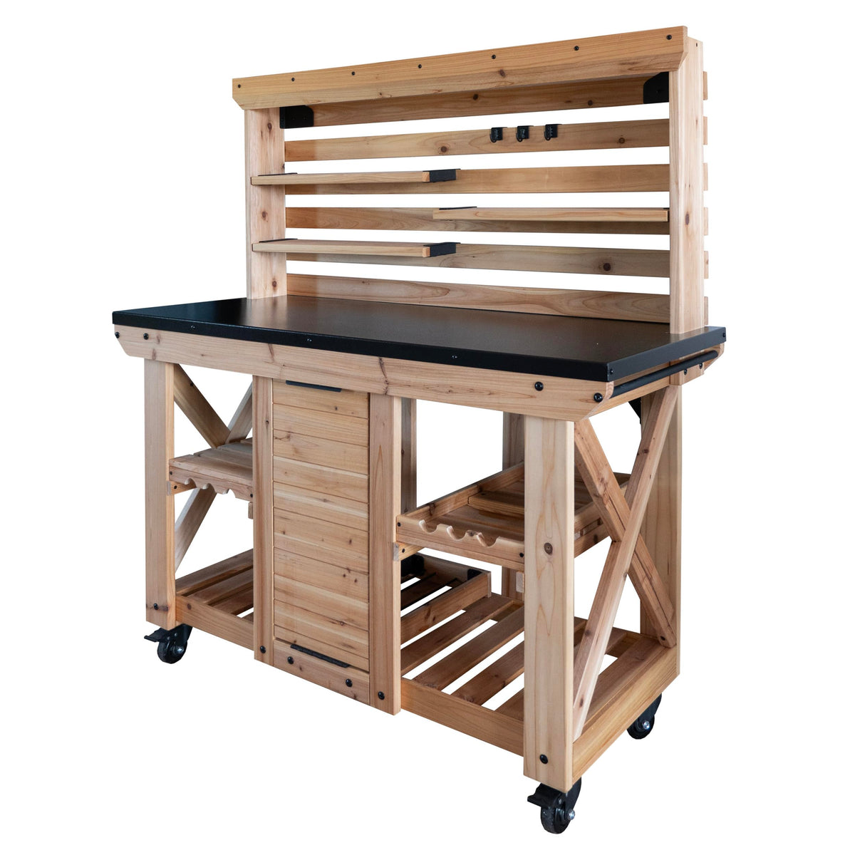 Cedar Wood Buffet Hutch Serving Station
