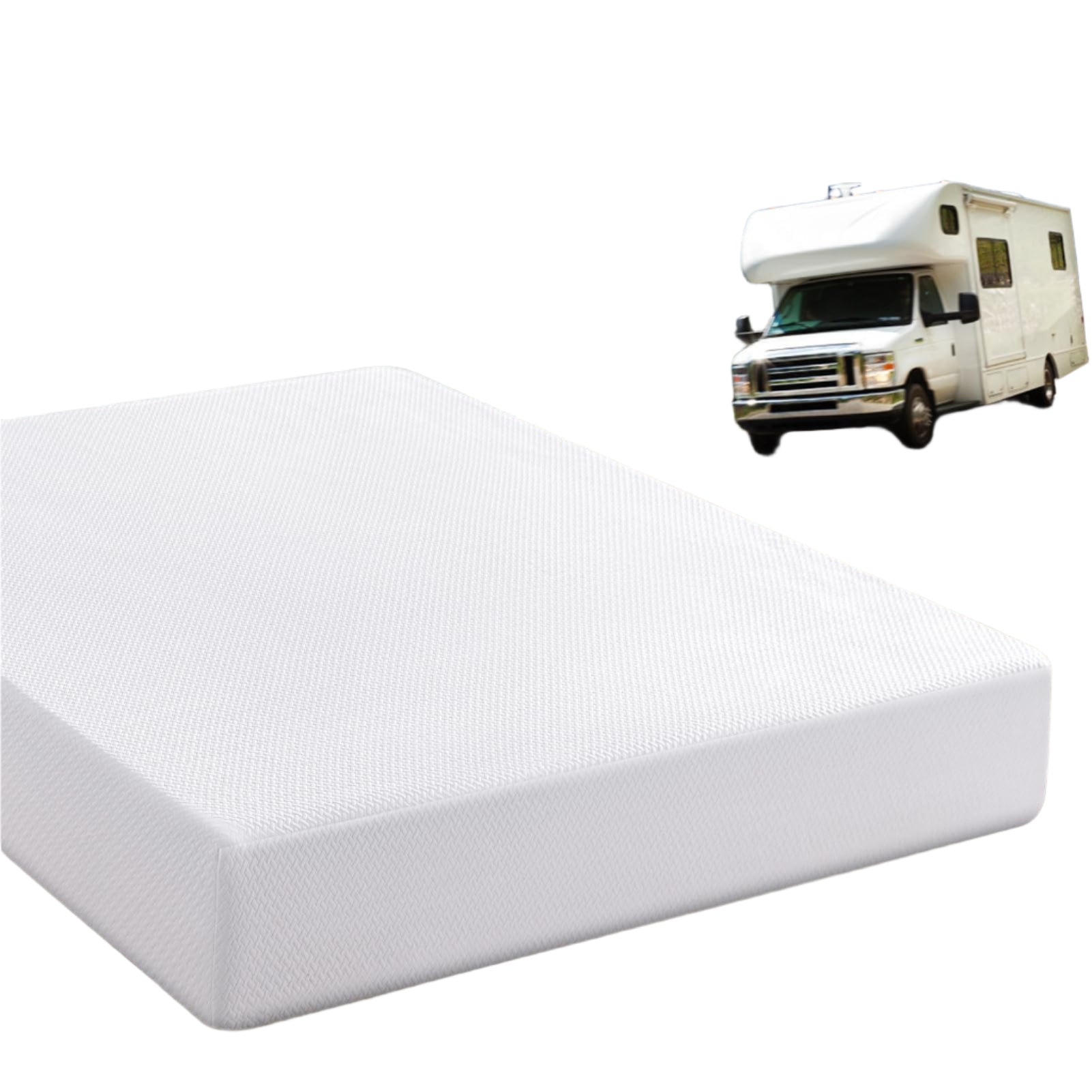 RV Mattress Short King 10 Inch Memory Foam Mattress, Cooling Green Tea/Gel Medium