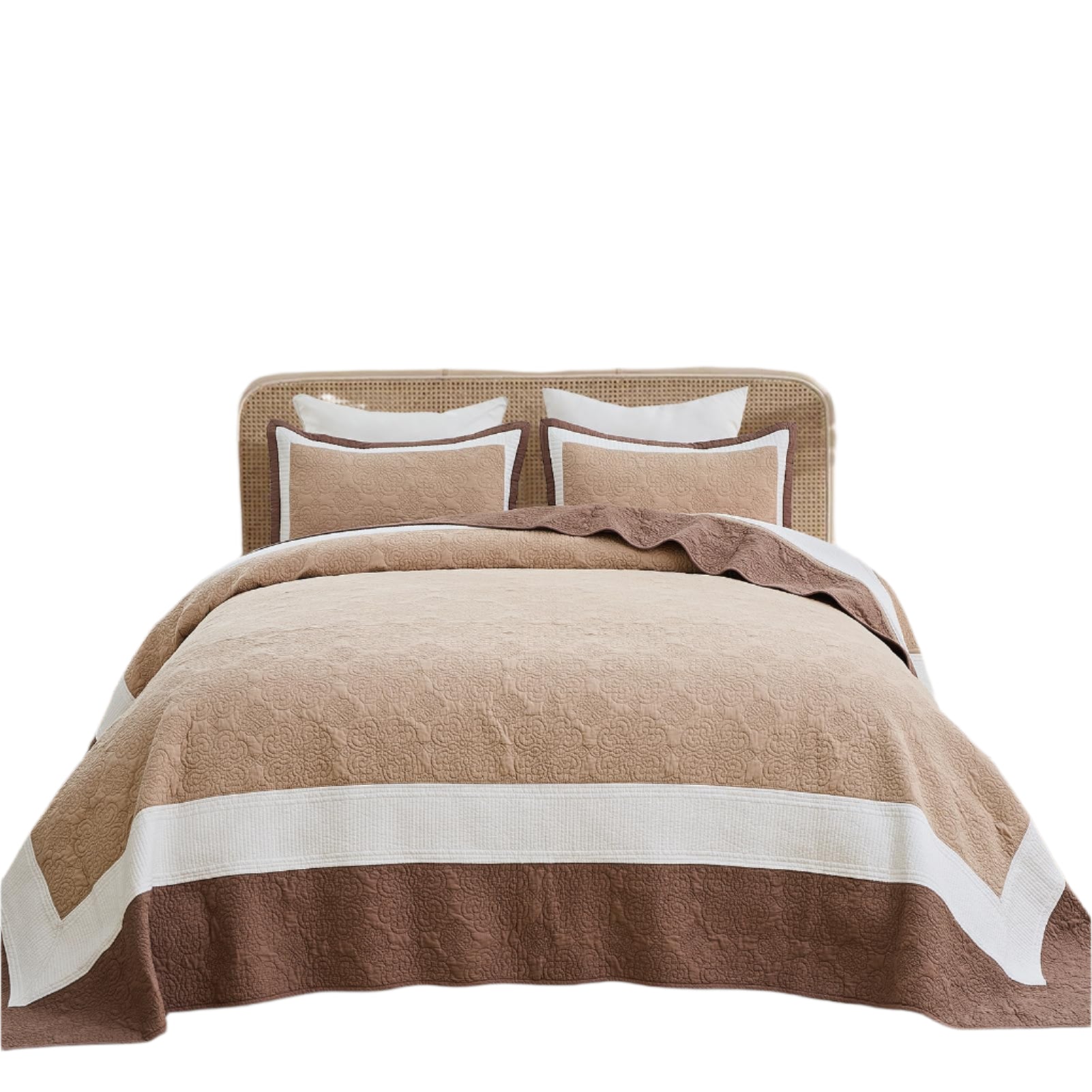 Oversized King Bedspread - 128W x120L Extra Wide - 100% Cotton California Quilt
