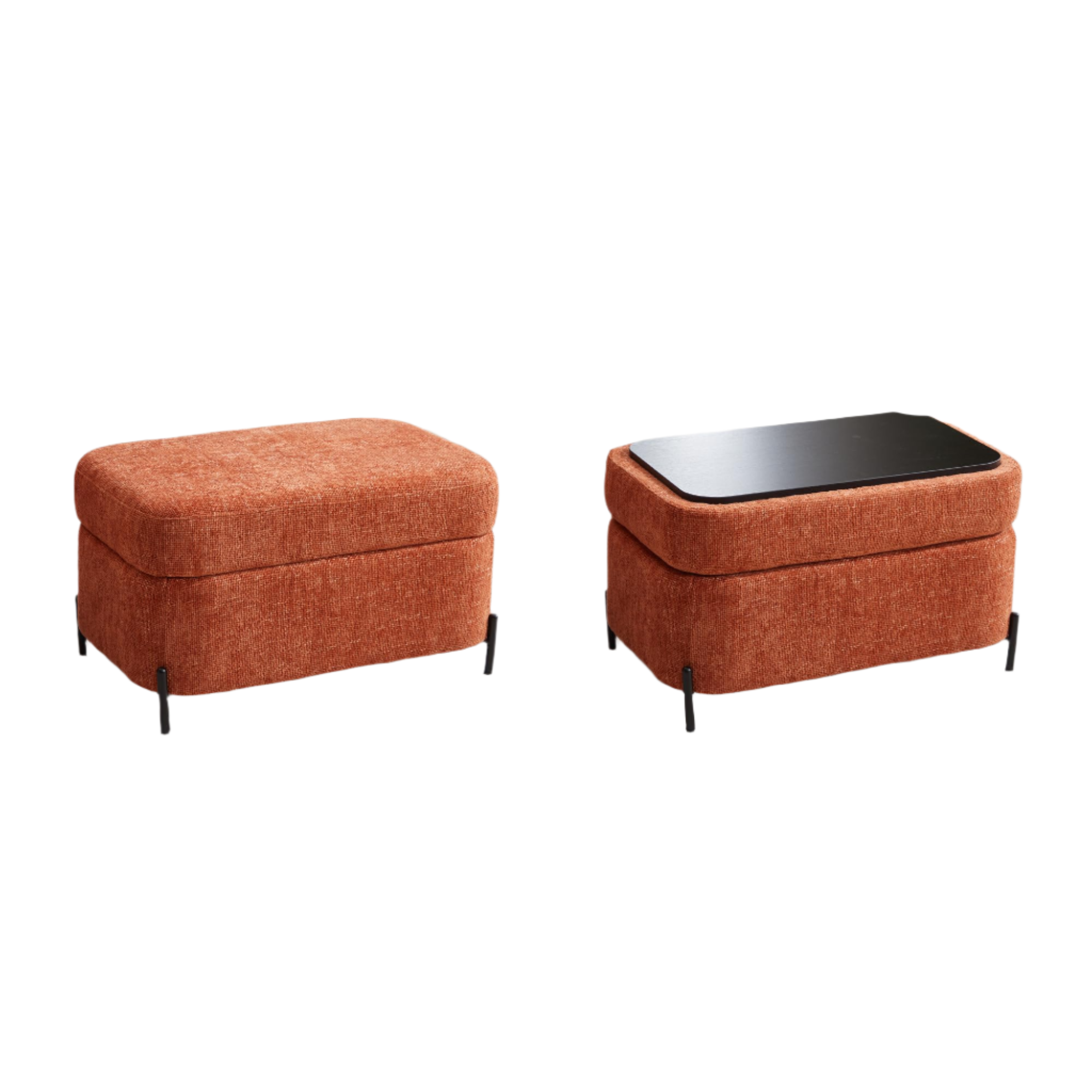 30.3'' Storage Ottoman for Bedroom Living Room,Orange