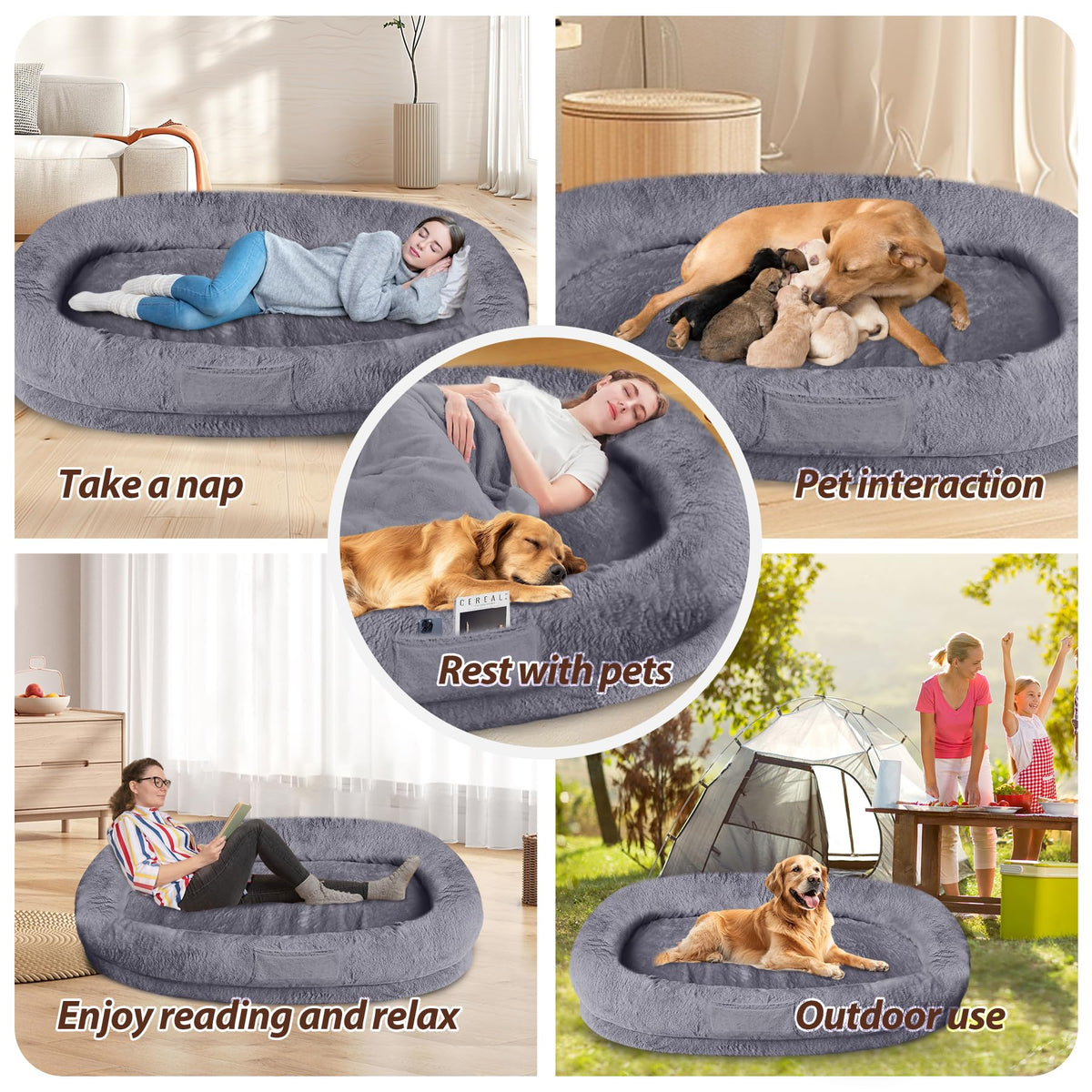 Orthopedic Human Dog Bed for Large Dogs & Adults