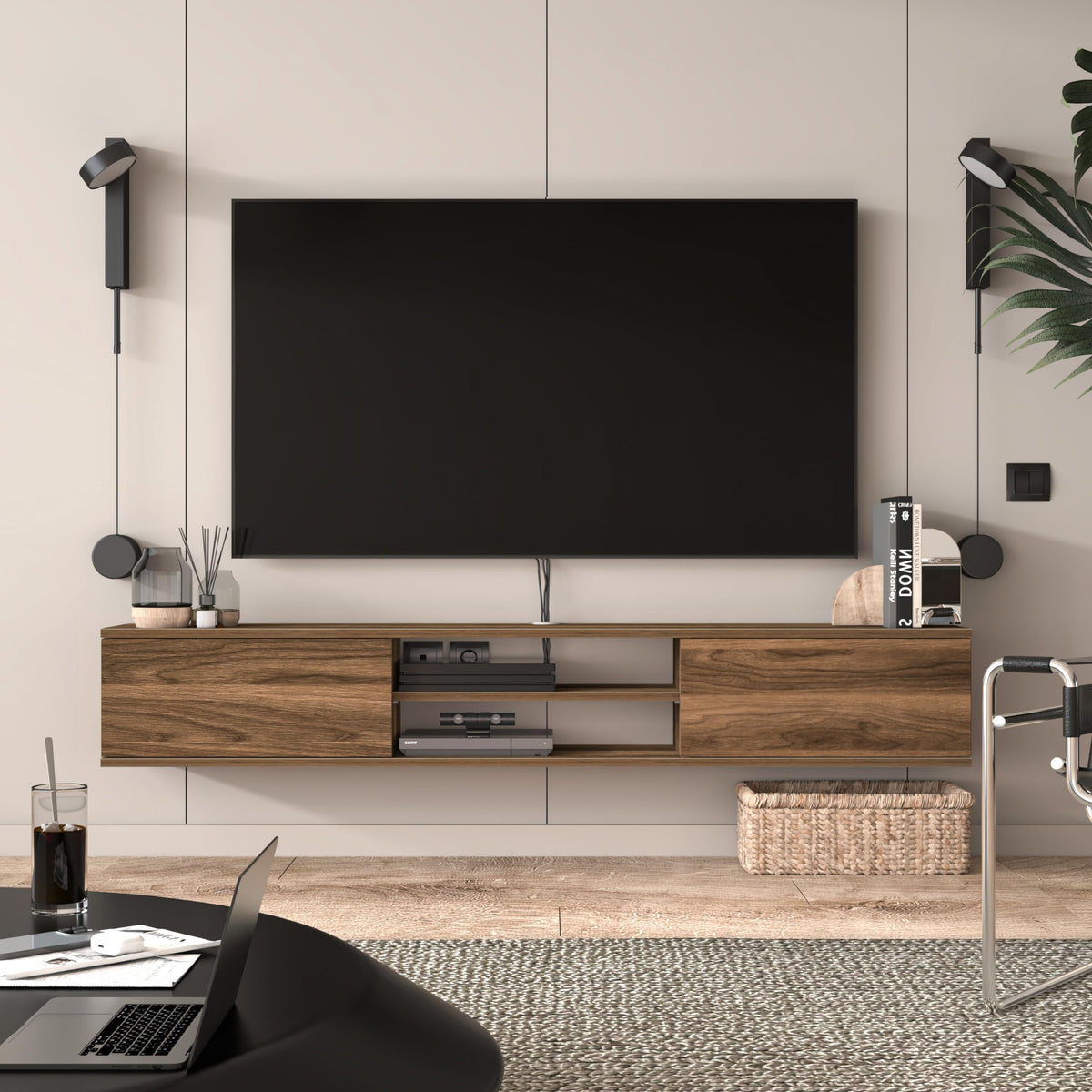 Floating TV Stand 70 Inch – Wall Mounted Entertainment Center