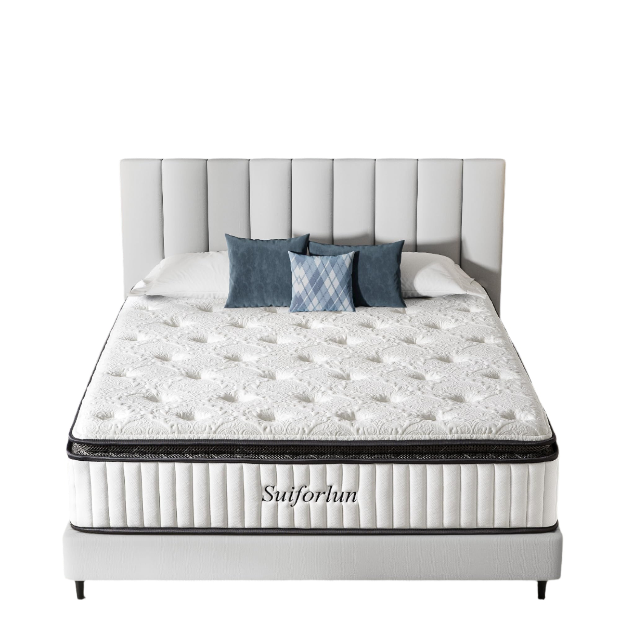 Queen Mattress 12 Inch, Pillow Top Gel Memory Foam Hybrid Mattress with Luxury 7 Layers