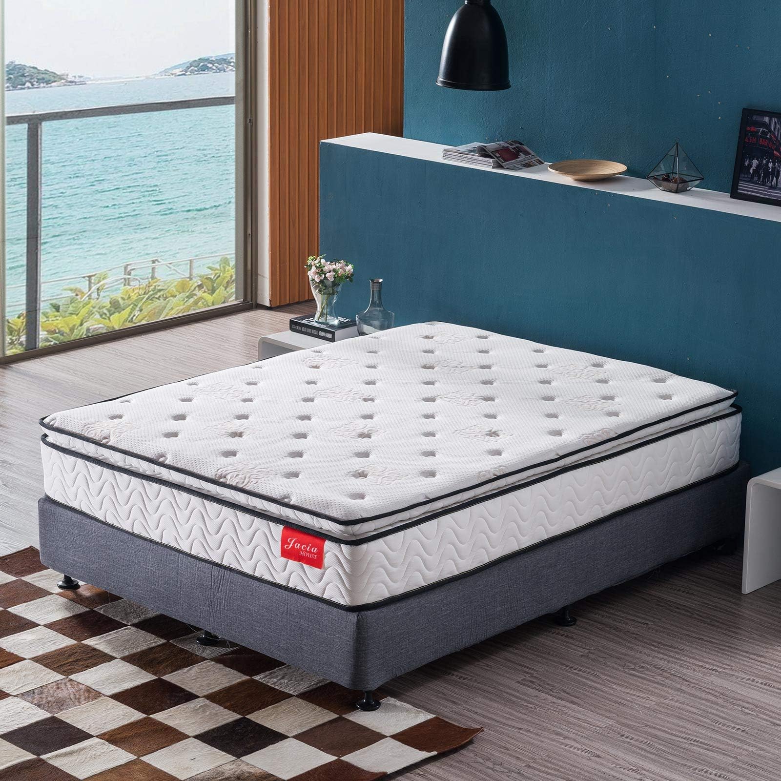 Twin Mattress 11.4 Inch Memory Foam Innerspring Independently Encased Coil Hybrid