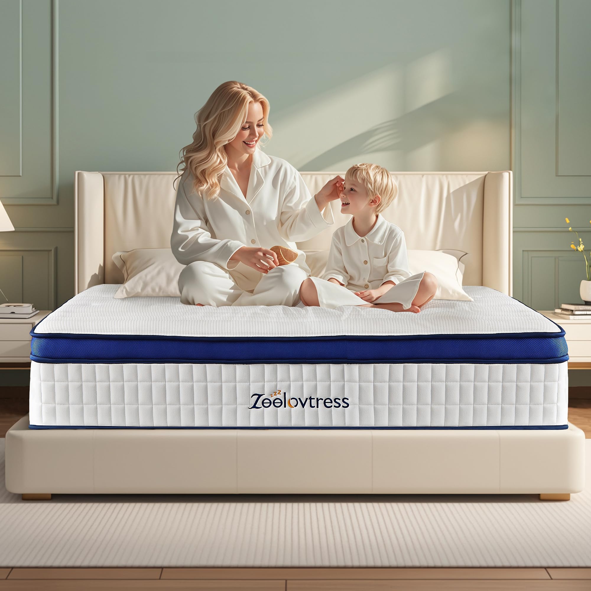 Queen Mattress 14 Inch Hybrid with MDI Memory Foam and Pocketed Spring Base Support
