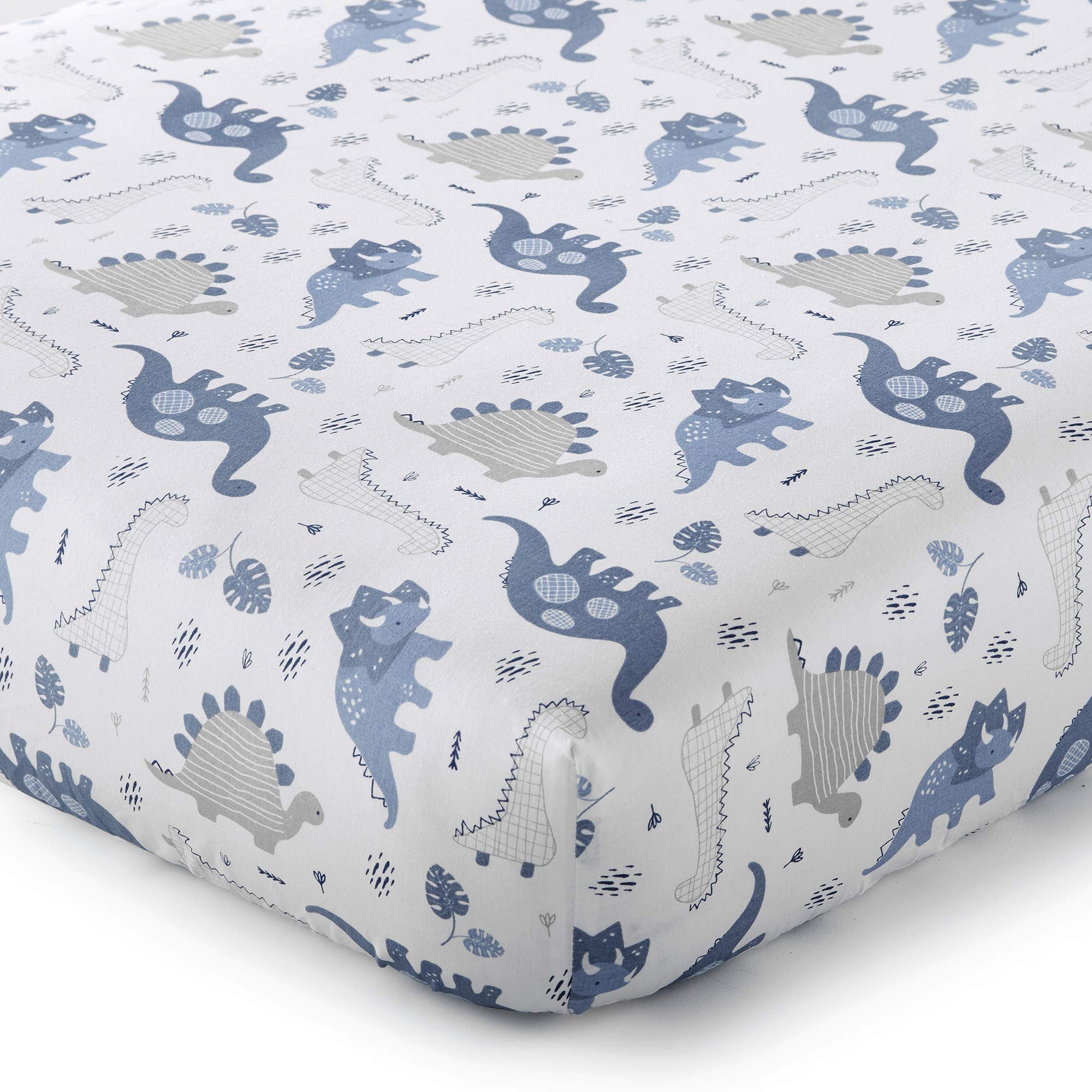 Dino Toddler Bed Set - Shades of Blue and Grey - Dinosaur - 5 Piece Set Includes