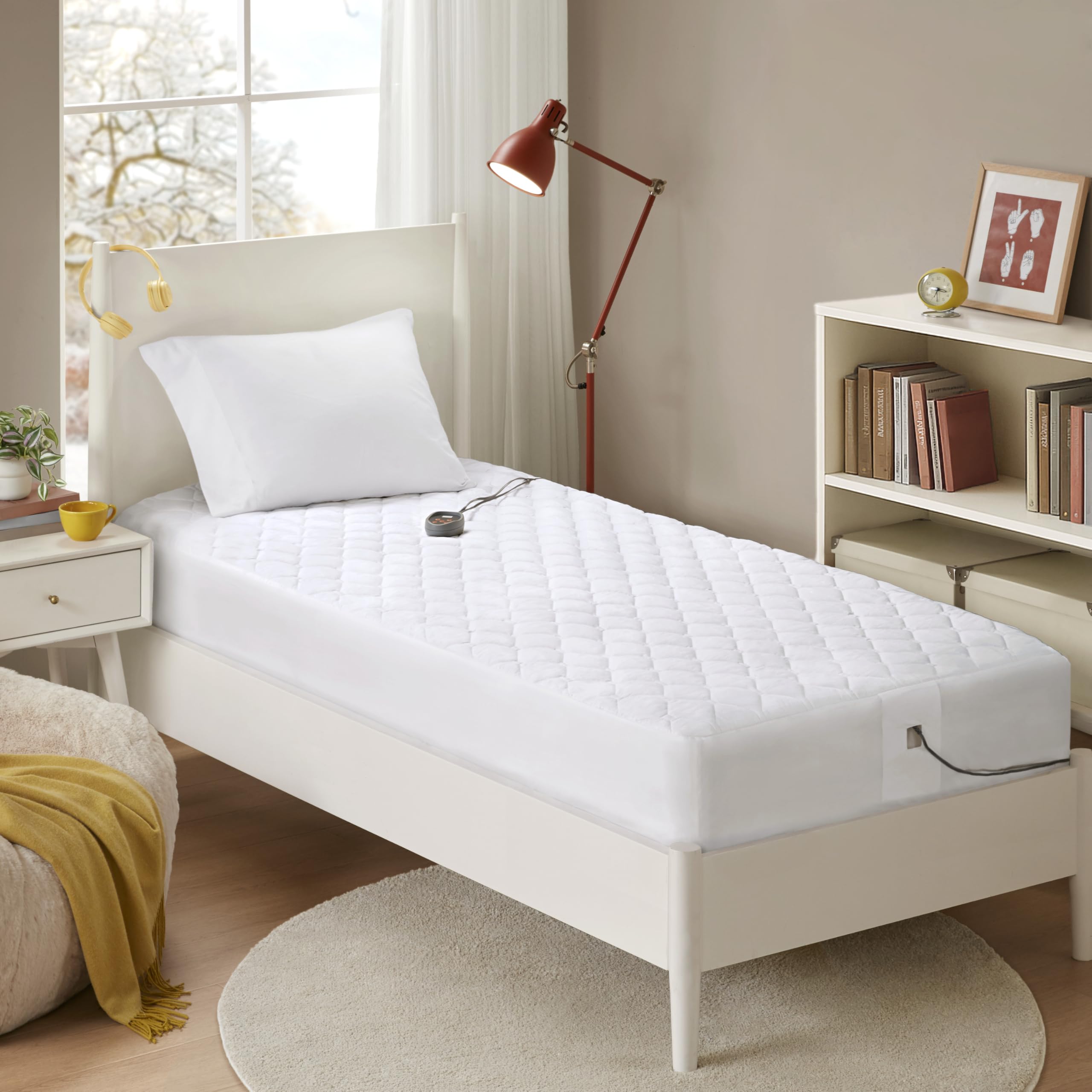 Cotton Heated Mattress Pad - Bed Warmer with 20 Heat Settings Controller