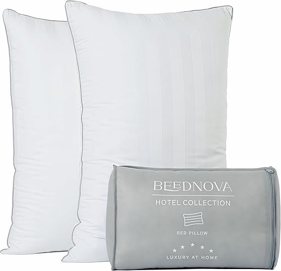 Hotel Collection Fluffy Bed Pillows Standard Size Set of 2- Down Alternative Pillow-Best