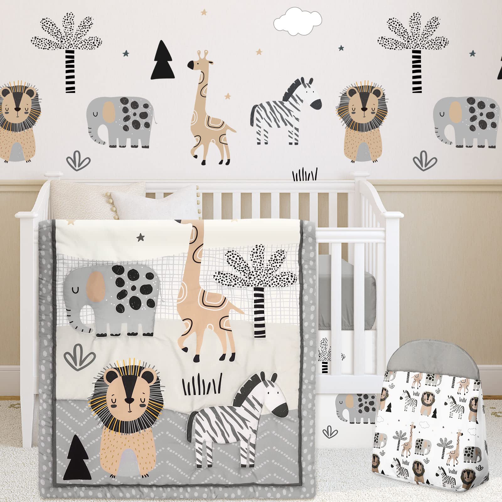 4 Piece Woodland Forest Animals Crib Bedding Set