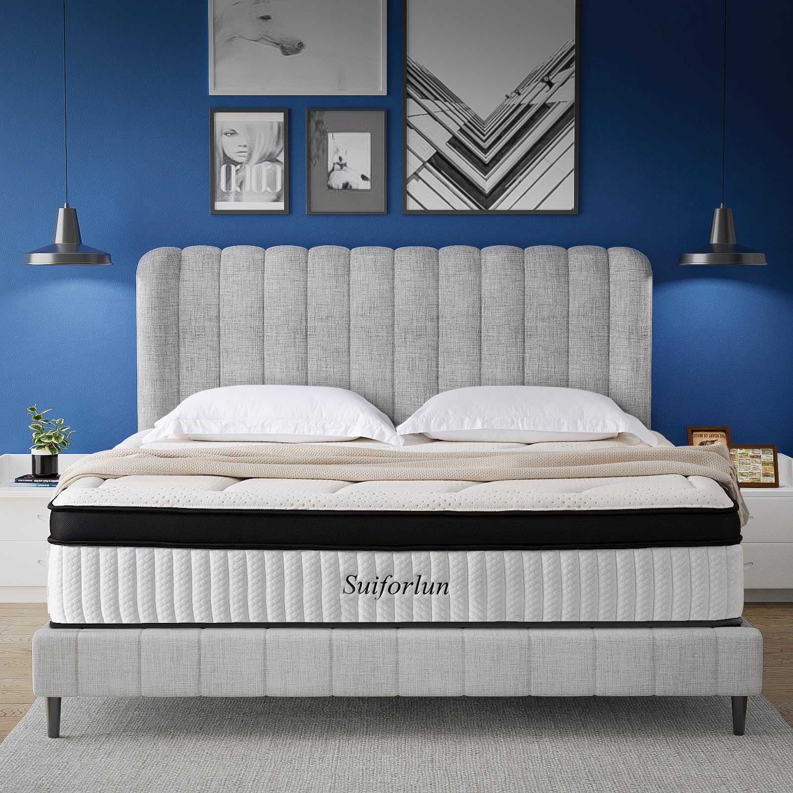 King Mattress, 14 Inch Hybrid Gel Memory Foam and Pocket Coils Innerspring