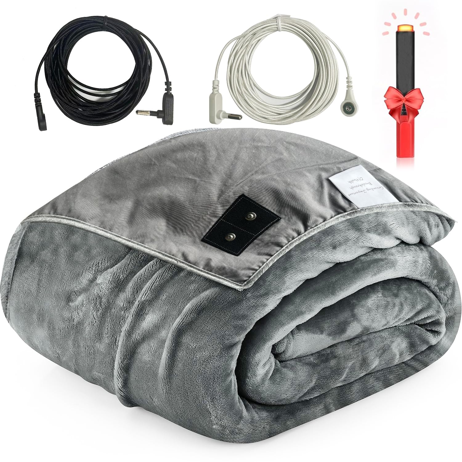 Grounding Blanket With Two Cords and Test Pen - Big Size 53" x 79" With Silver
