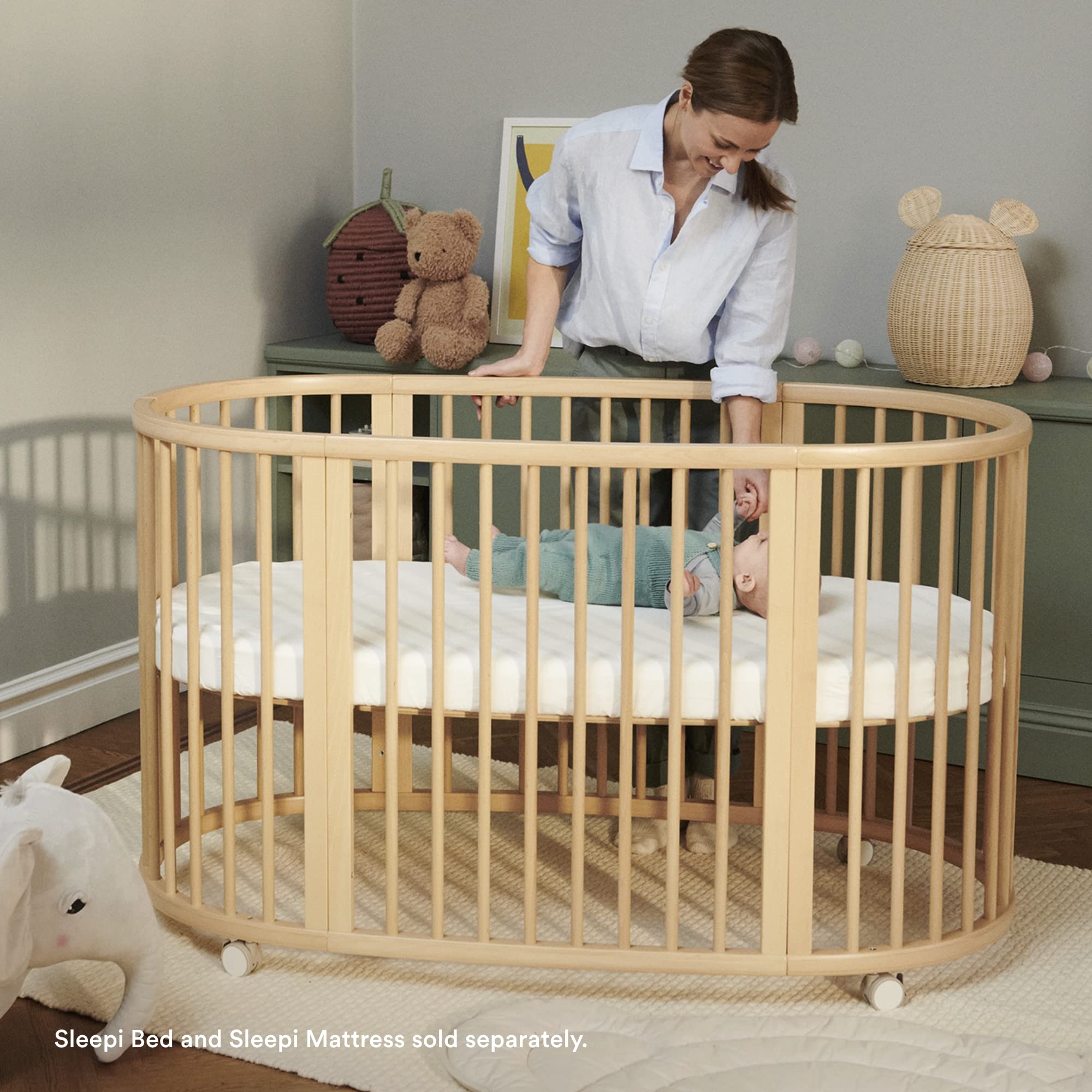 Sleepi Bed Extension V3, White - Convert Mini Crib into Sleepi Bed