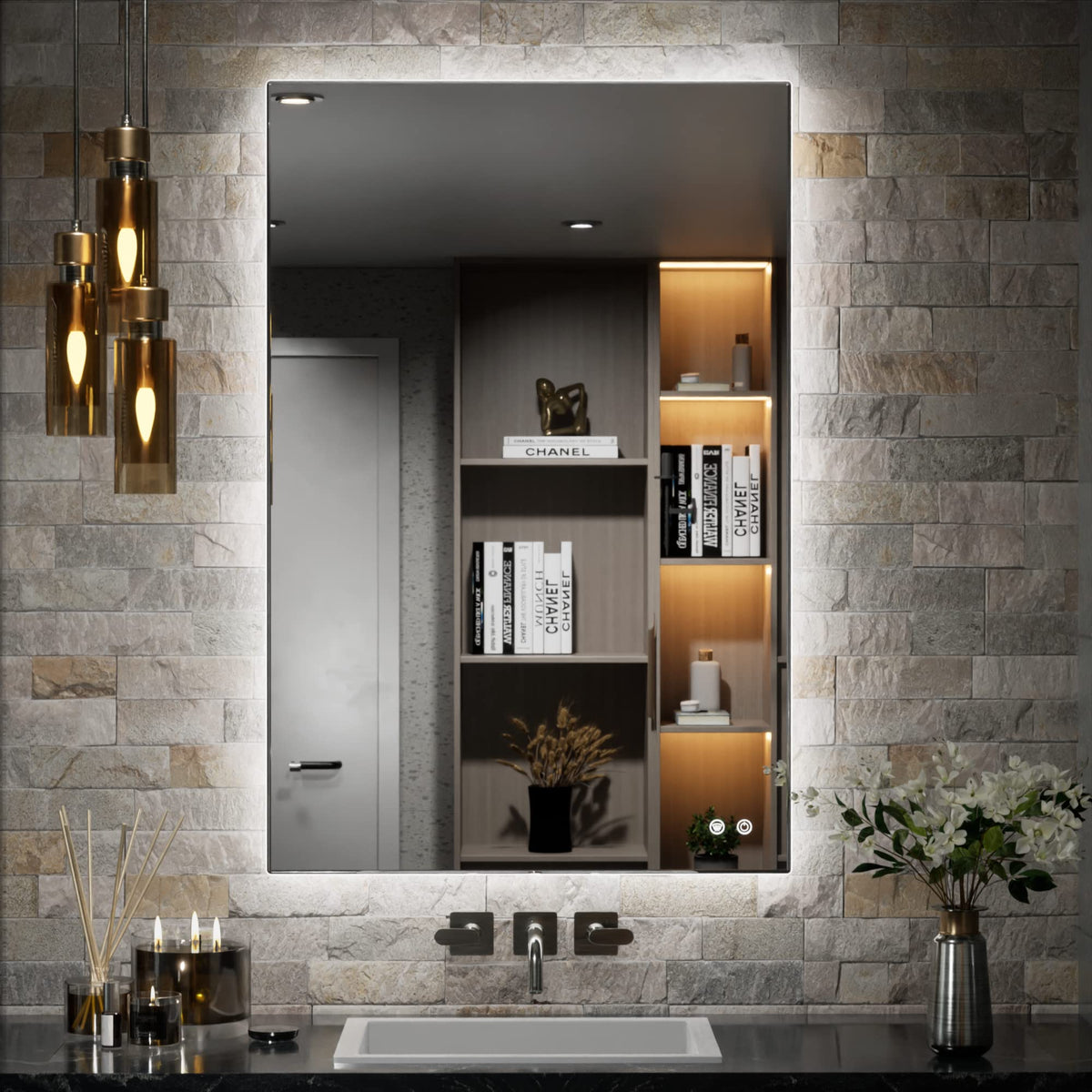 24 x 36 Inch Backlit LED Bathroom Mirror