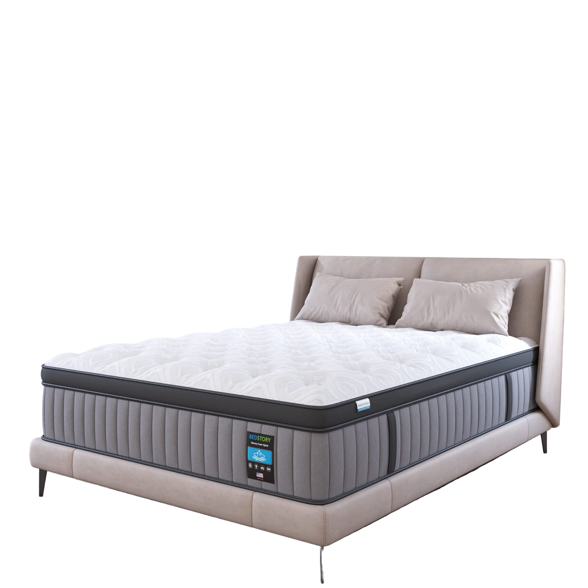 Plush Queen Mattress 14 Inch - Deep Sleep Hybrid Mattresses Pain Relief