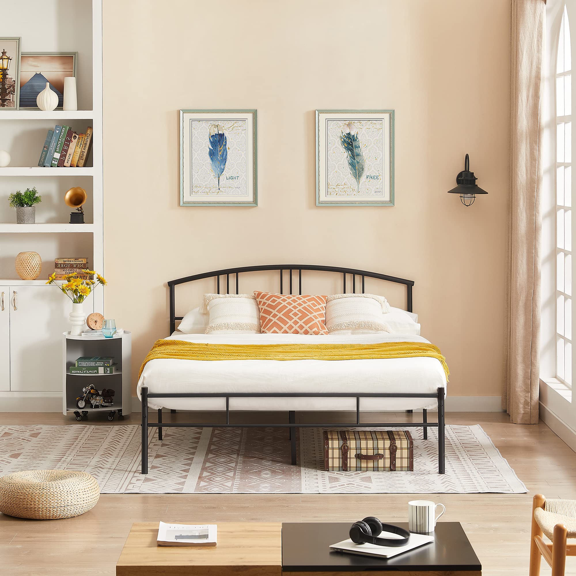 Queen Bed Frame with Headboard and Footboard