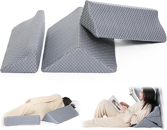 Foam Wedges for Positioning in Bed – 3in1 R-shaped Wedge Pillows for Seniors
