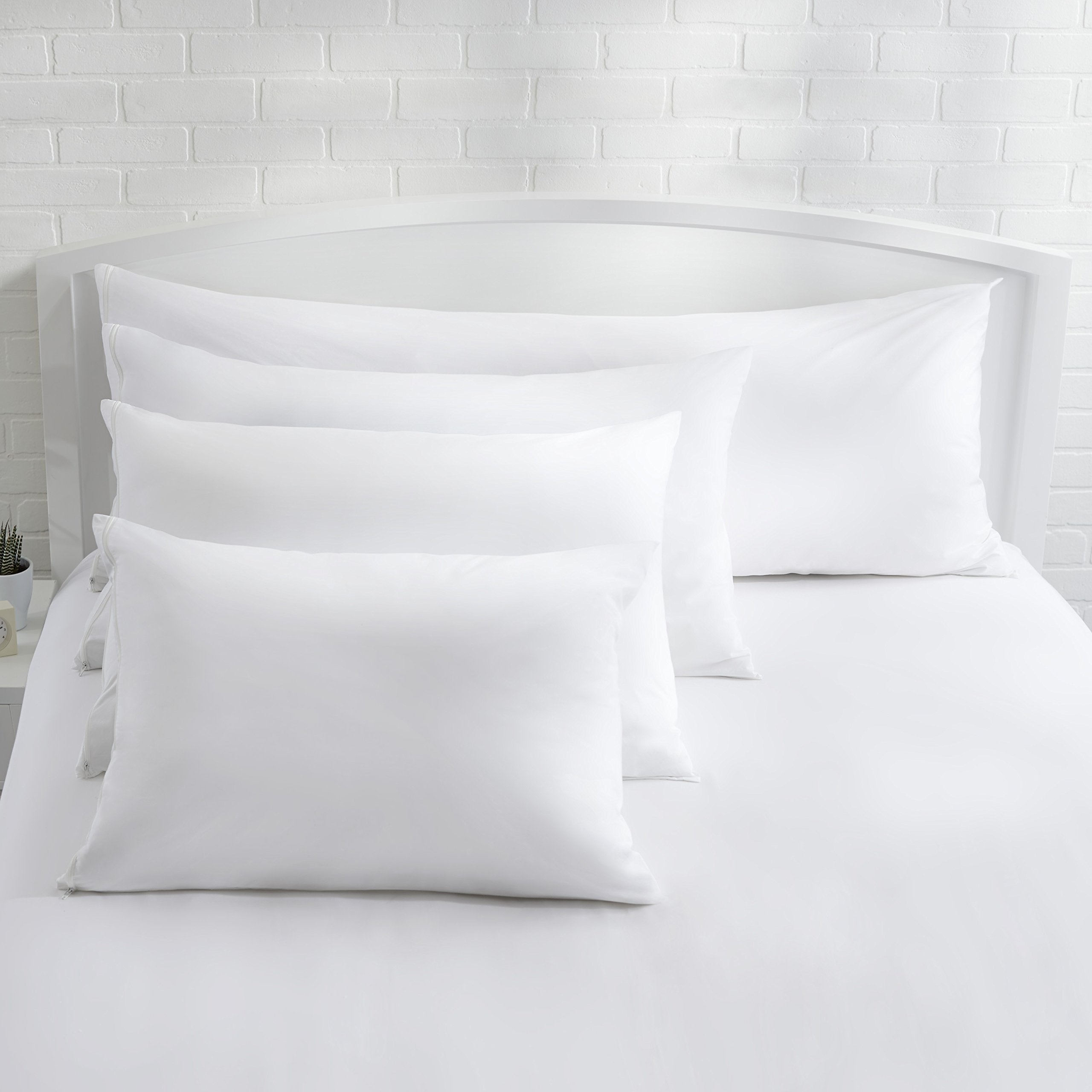 King Pillow Pillowcase with Zipper, 100% Cotton Hypoallergenic, Pillow Protector