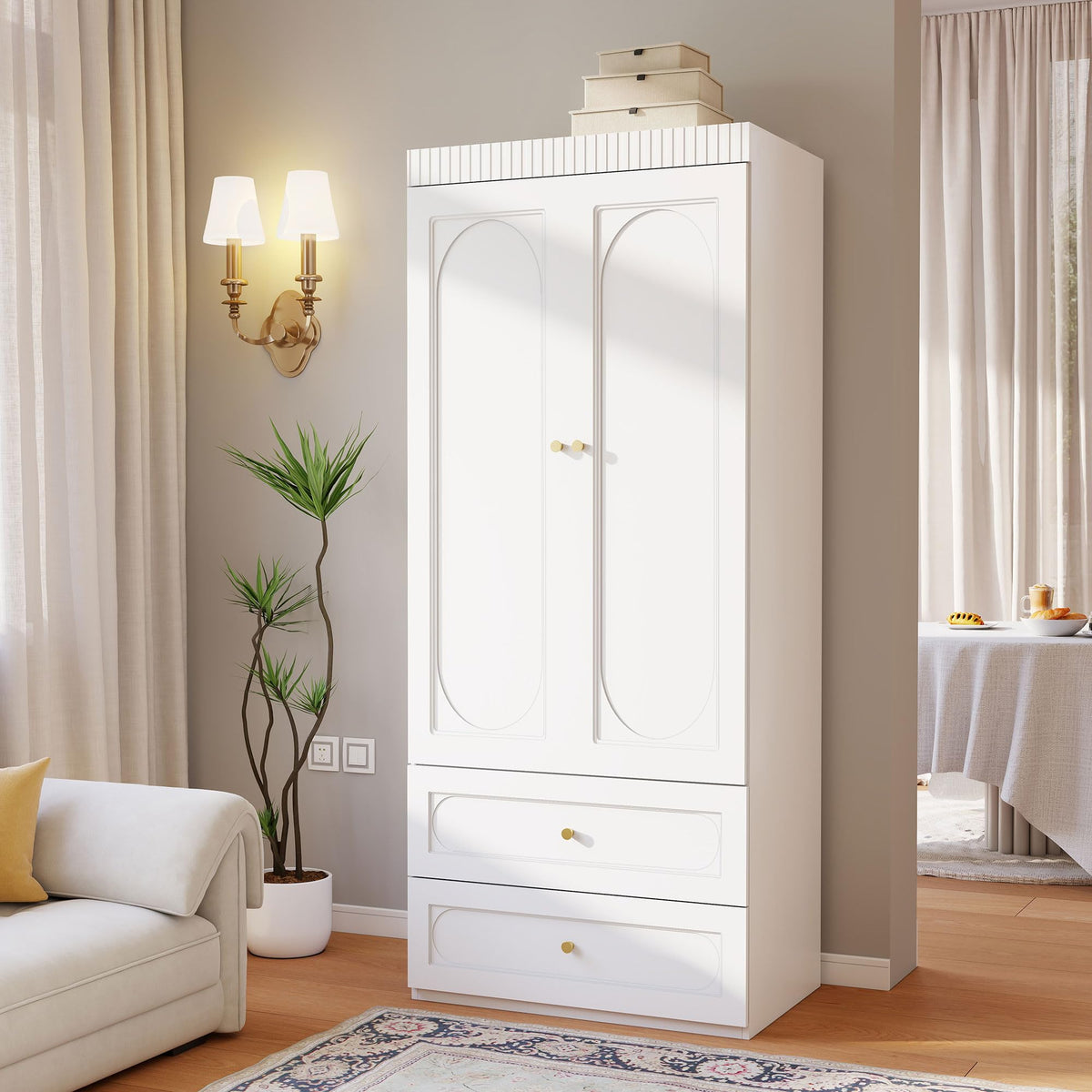 Wardrobe Closet with 2 Doors & Drawers