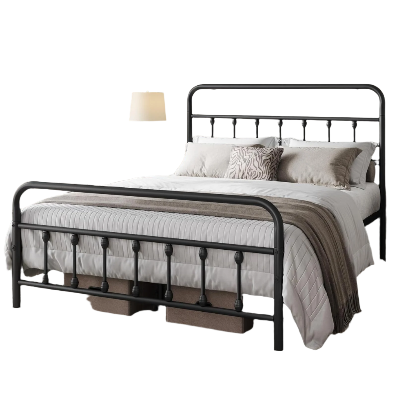 Queen Bed Frame-Classic Metal Platform Bed Frame Mattress Foundation