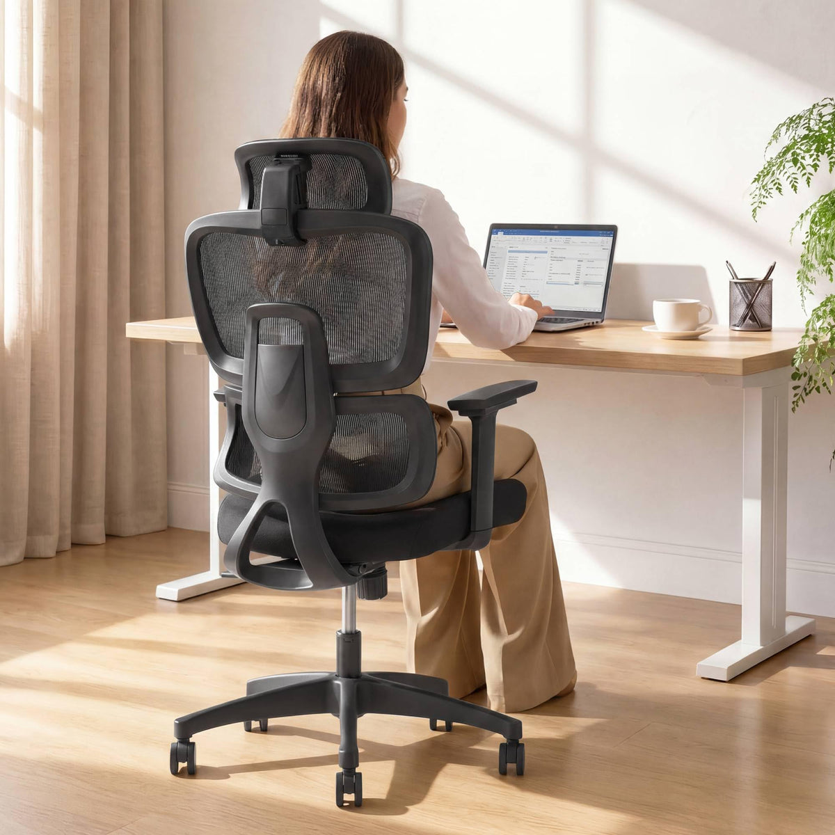 Mesh Ergonomic Office Chair with Lumbar Support & 3D Armrests