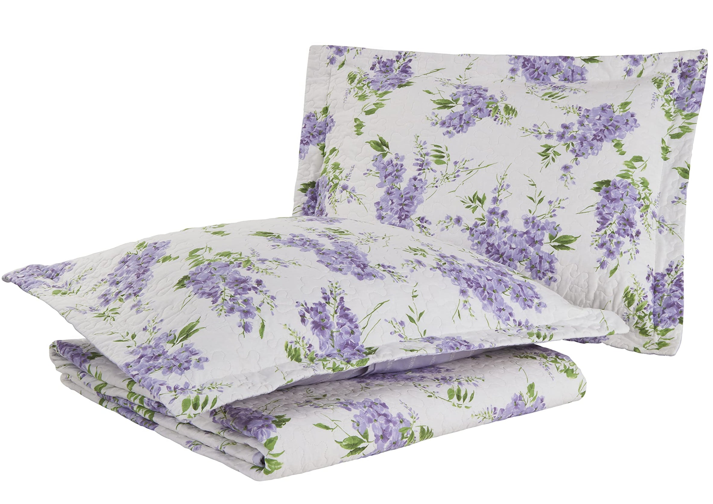 King Quilt Set - Cotton Reversible Bedding with Matching Shams