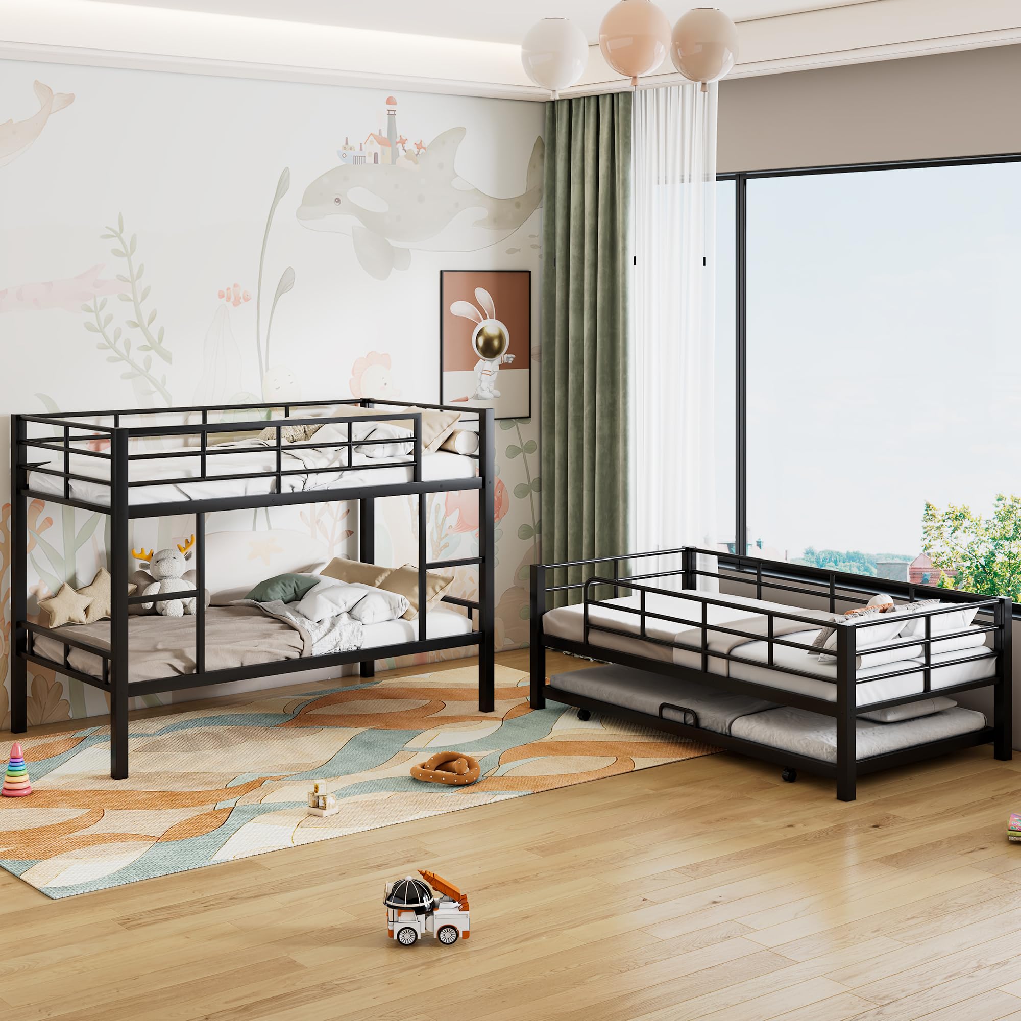 Metal Bunk Bed, Triple Bunk Bed for Kids,Teens, Adults, Girls, Boys