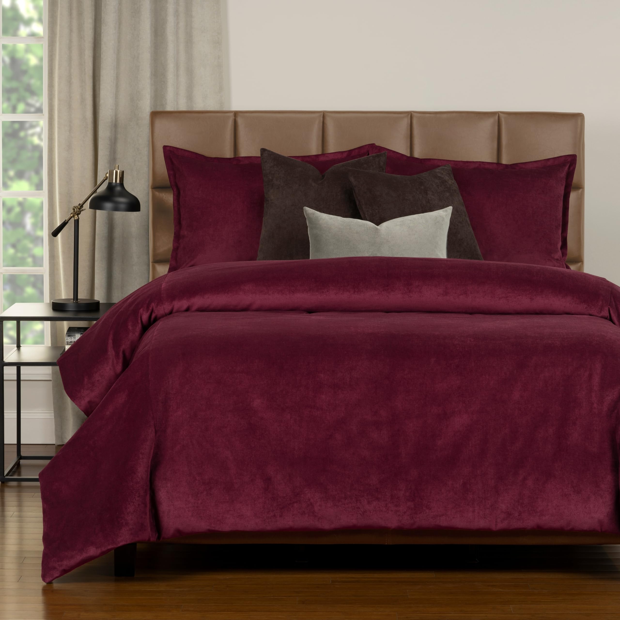 Mixology Padma 7 Piece Duvet Cover and Insert Set Wine Full 7 Piece