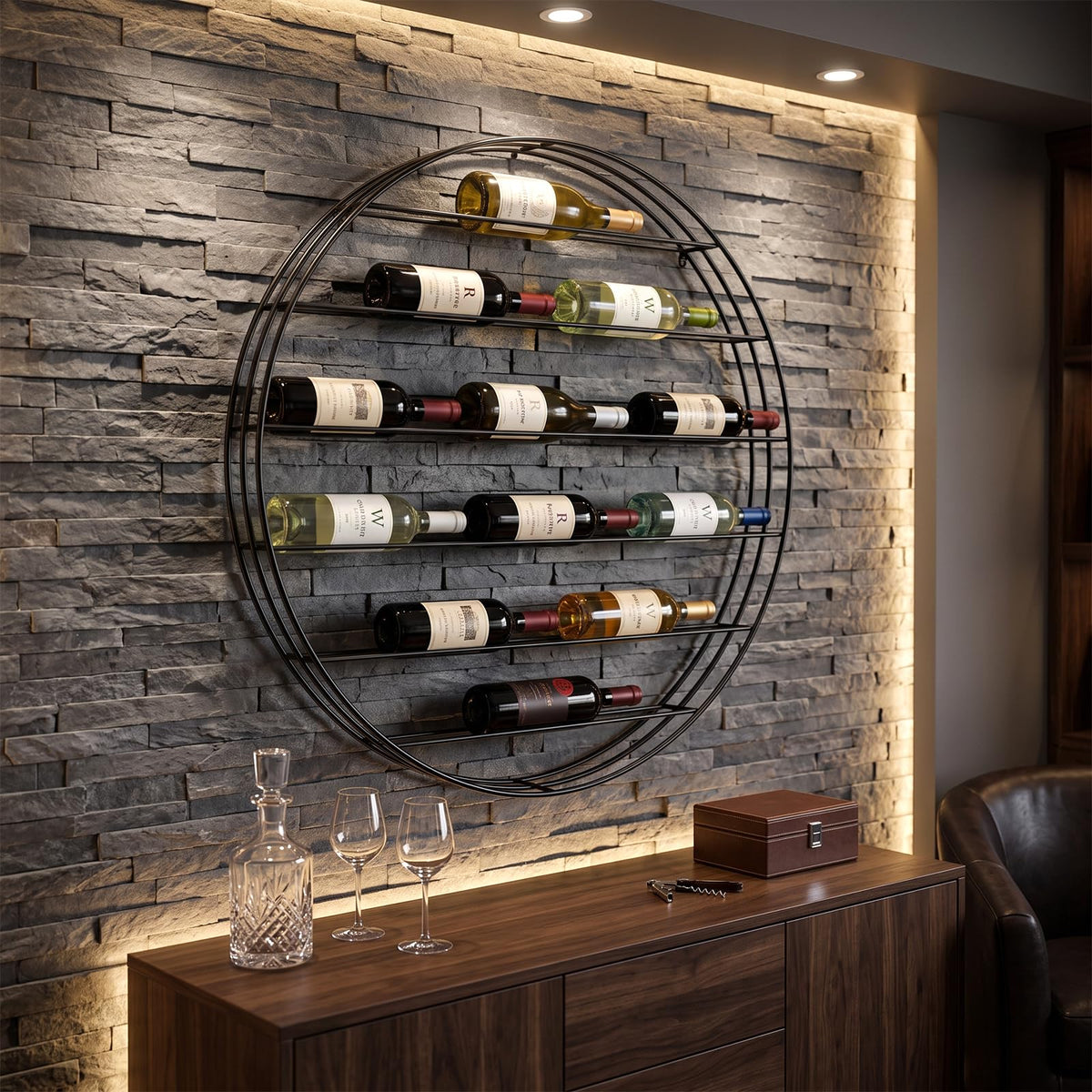 Wall-Mounted Wine Rack – 6-Tier, 12-Bottle
