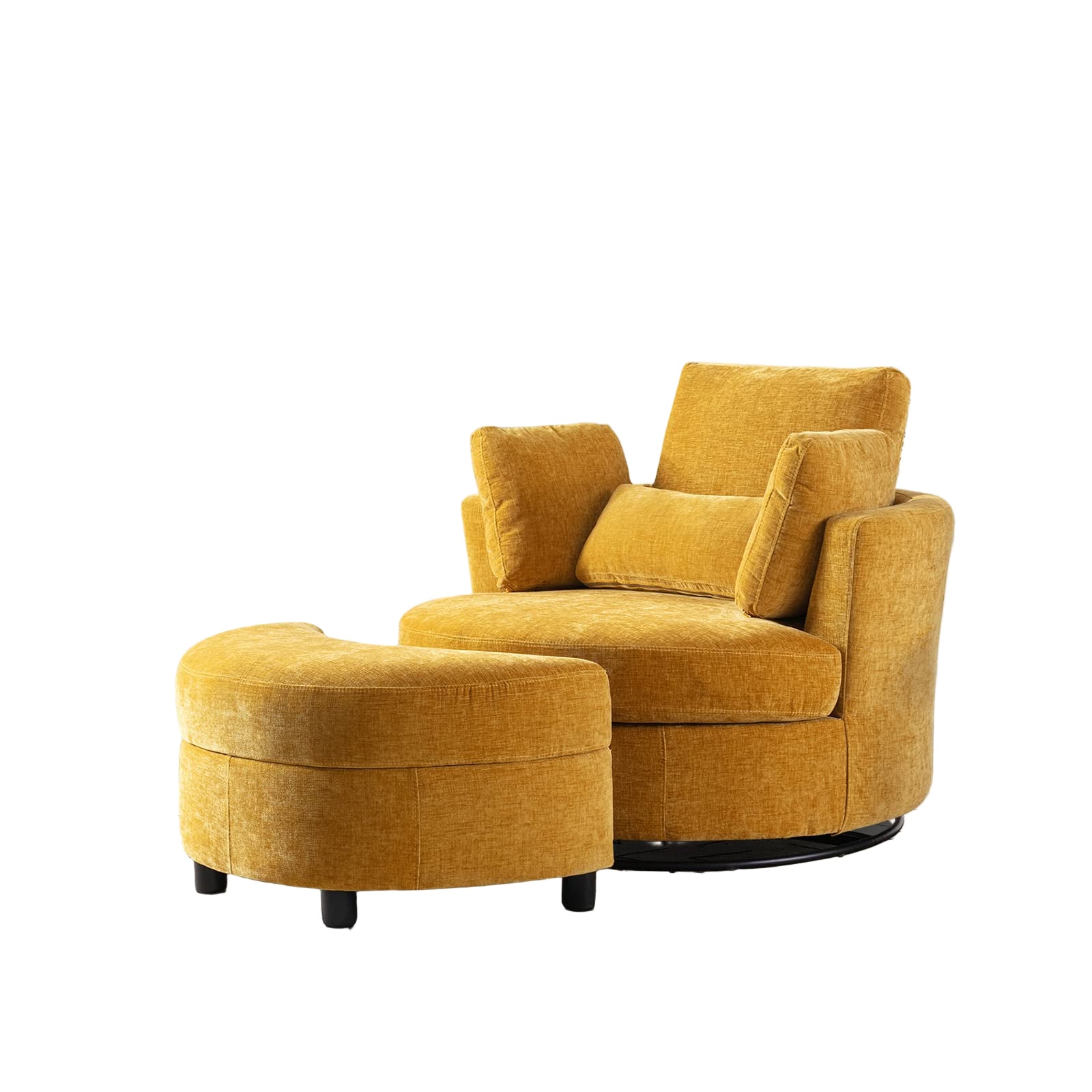 Oversized Swivel Accent Chair for Living Room, Modern Round Loveseat Circle Swivel Barrel