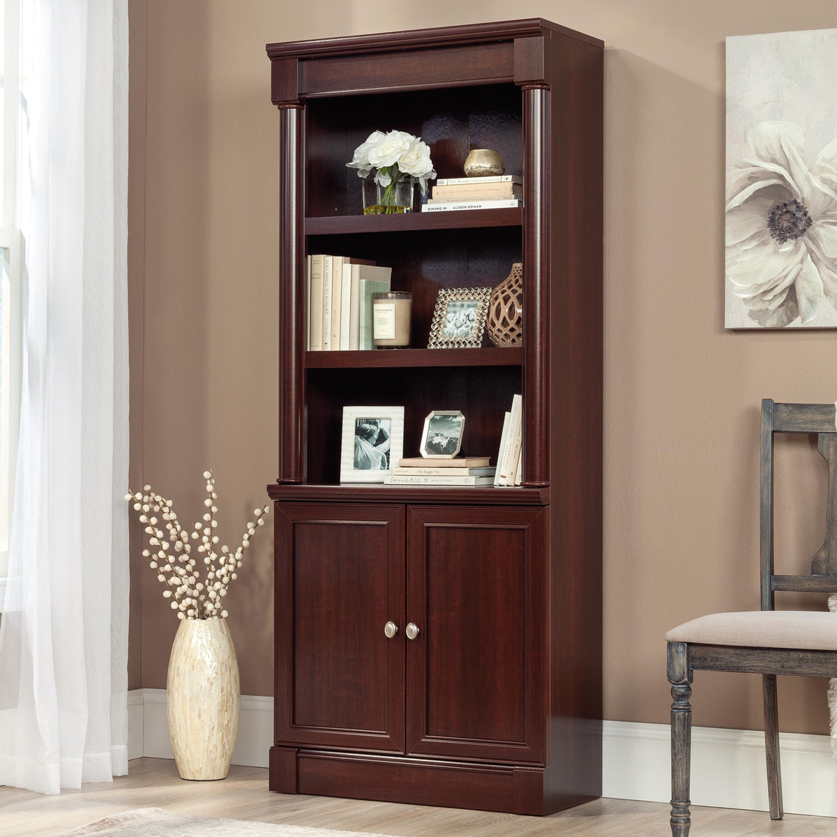 Bookcase with Doors & Adjustable Shelves