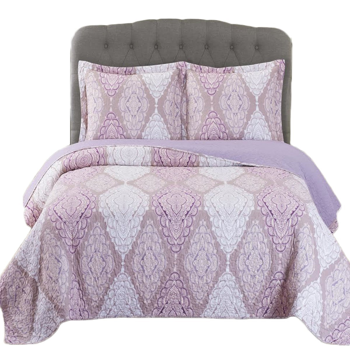 Jewel- King/California King 110x96 Size, Over-Sized Quilt 3pc Set