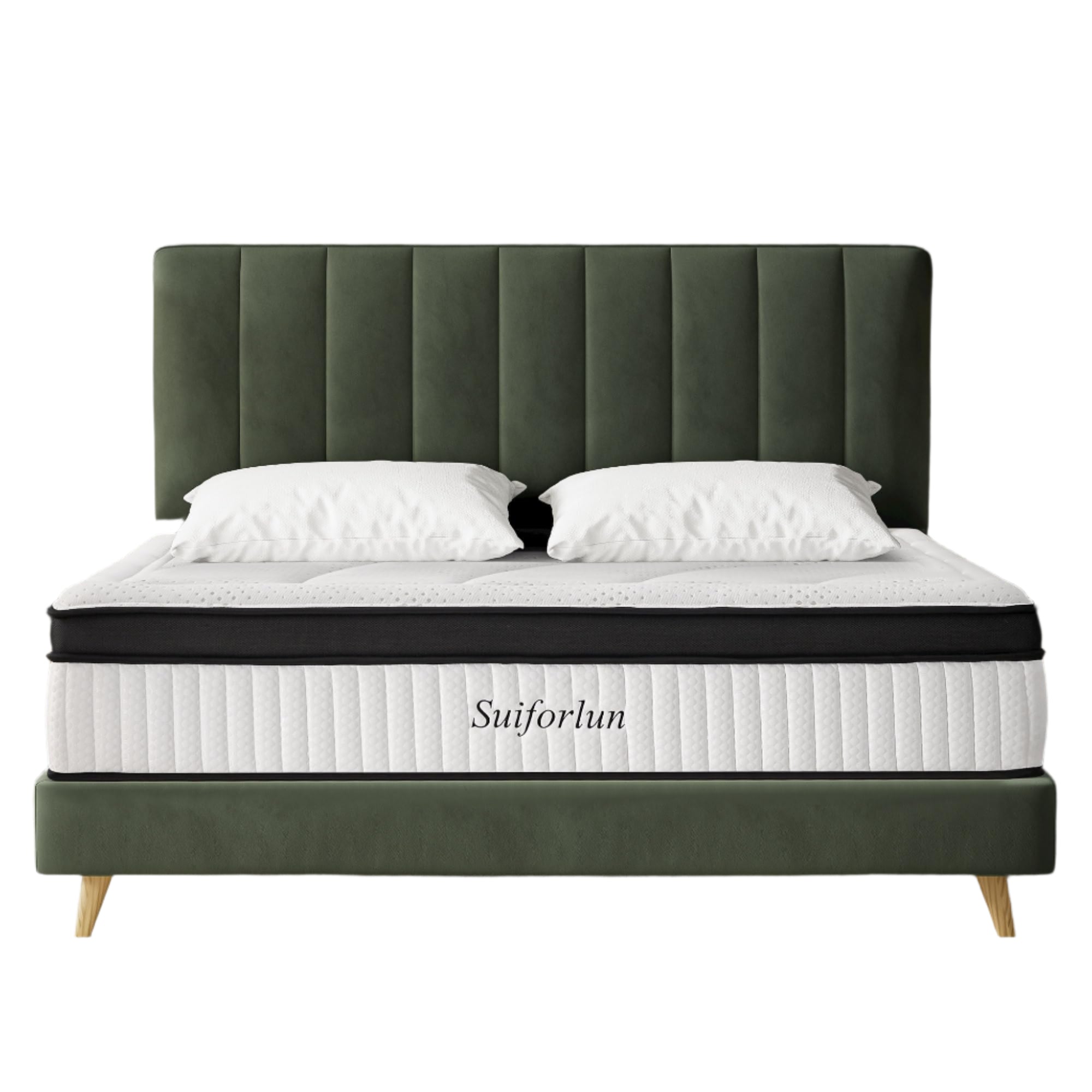 14 Inch Queen Size Mattress - Gel Memory Foam and 7-Zone Individual Pocket Spring