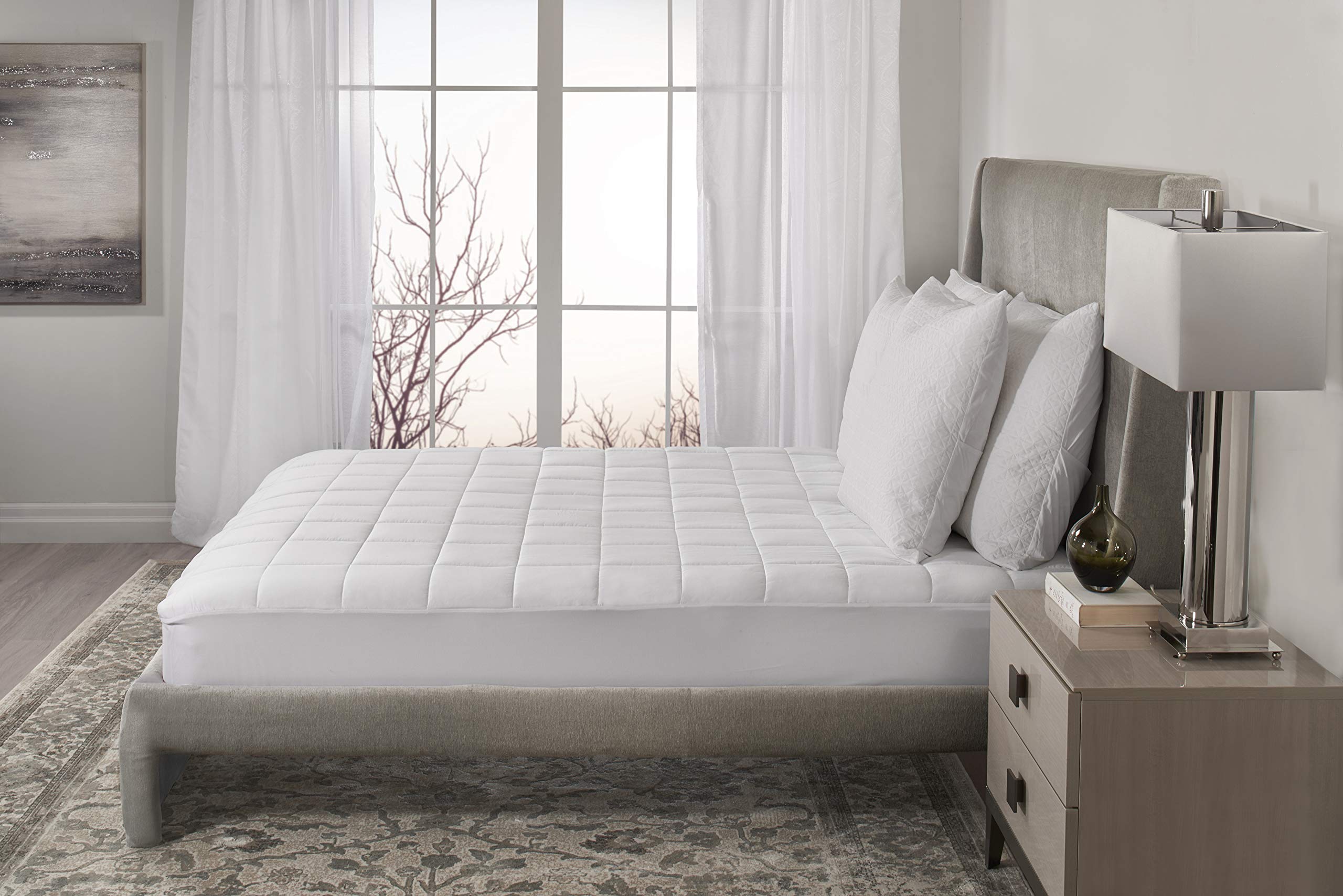 MSU5CQS-S000-12A00 Mattress Pad, King (76 x 80 Inch), White