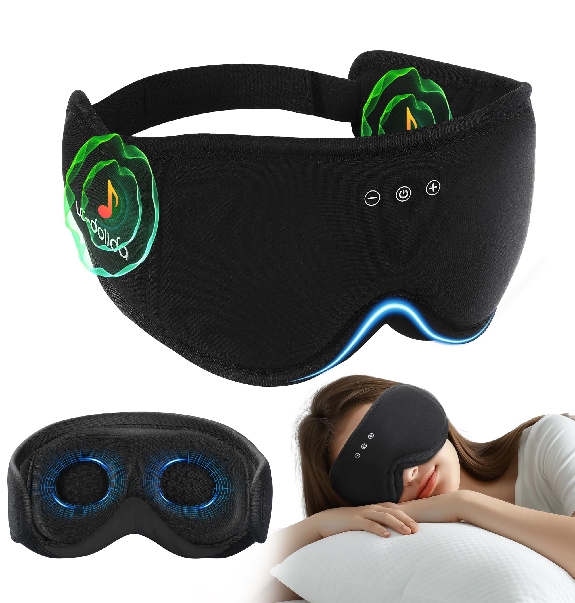 Sleep Mask with Headphones Bluetooth 5.4