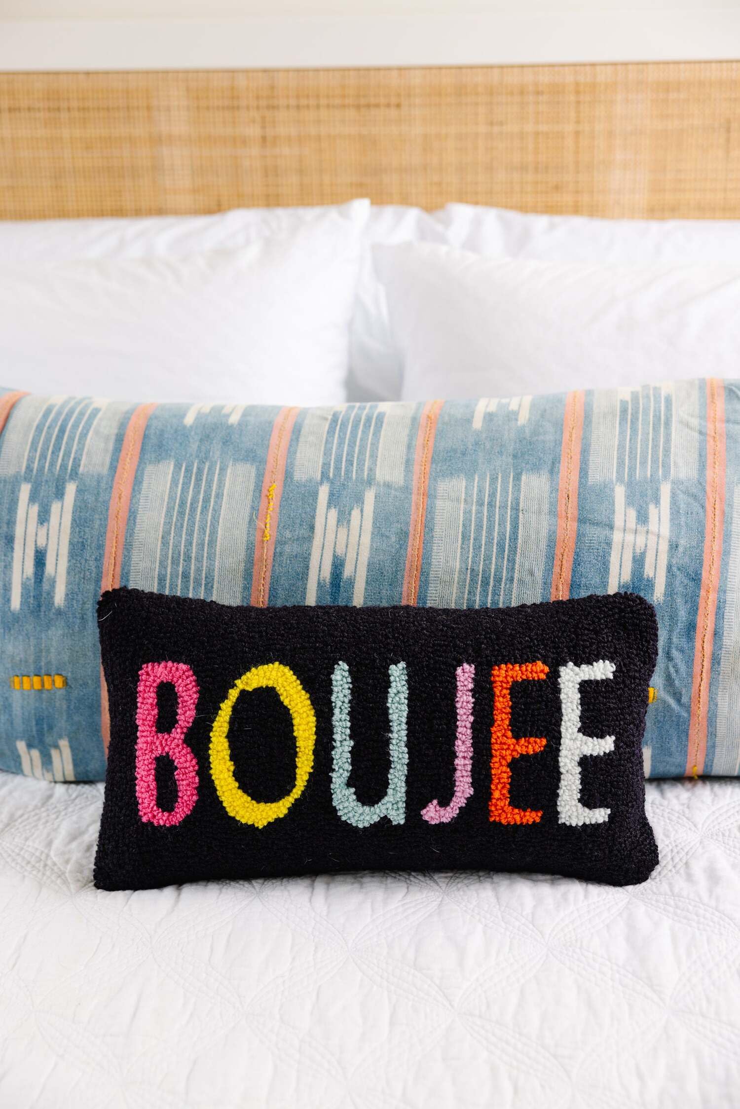 Hook Decorative Throw Pillow - Boujee - 9"x16" - Small Embroidered Designer