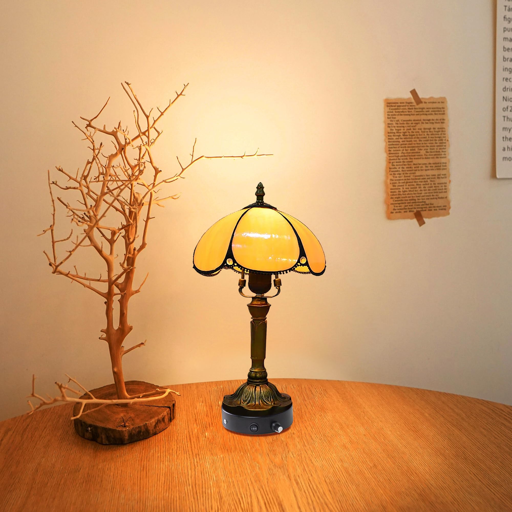 Cordless Table Lamp,1-Light Dimmable Bedside Lamps for Nightstand with Pink