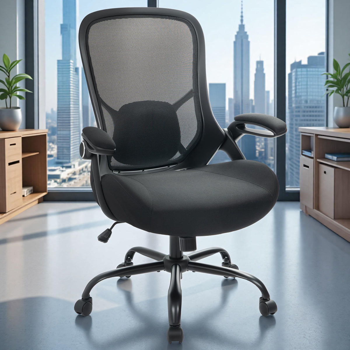 Heavy Duty Ergonomic Mesh Office Chair – 400 lbs, 5" Cushion, Adjustable Arms