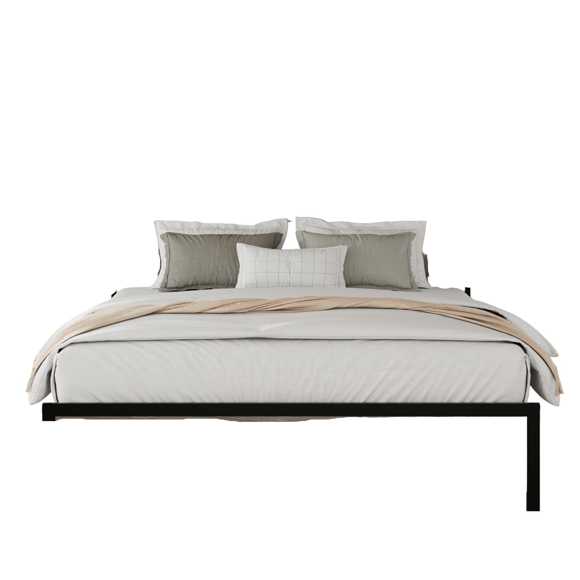 Size Wooden Bed Frame with LED Charging headboard