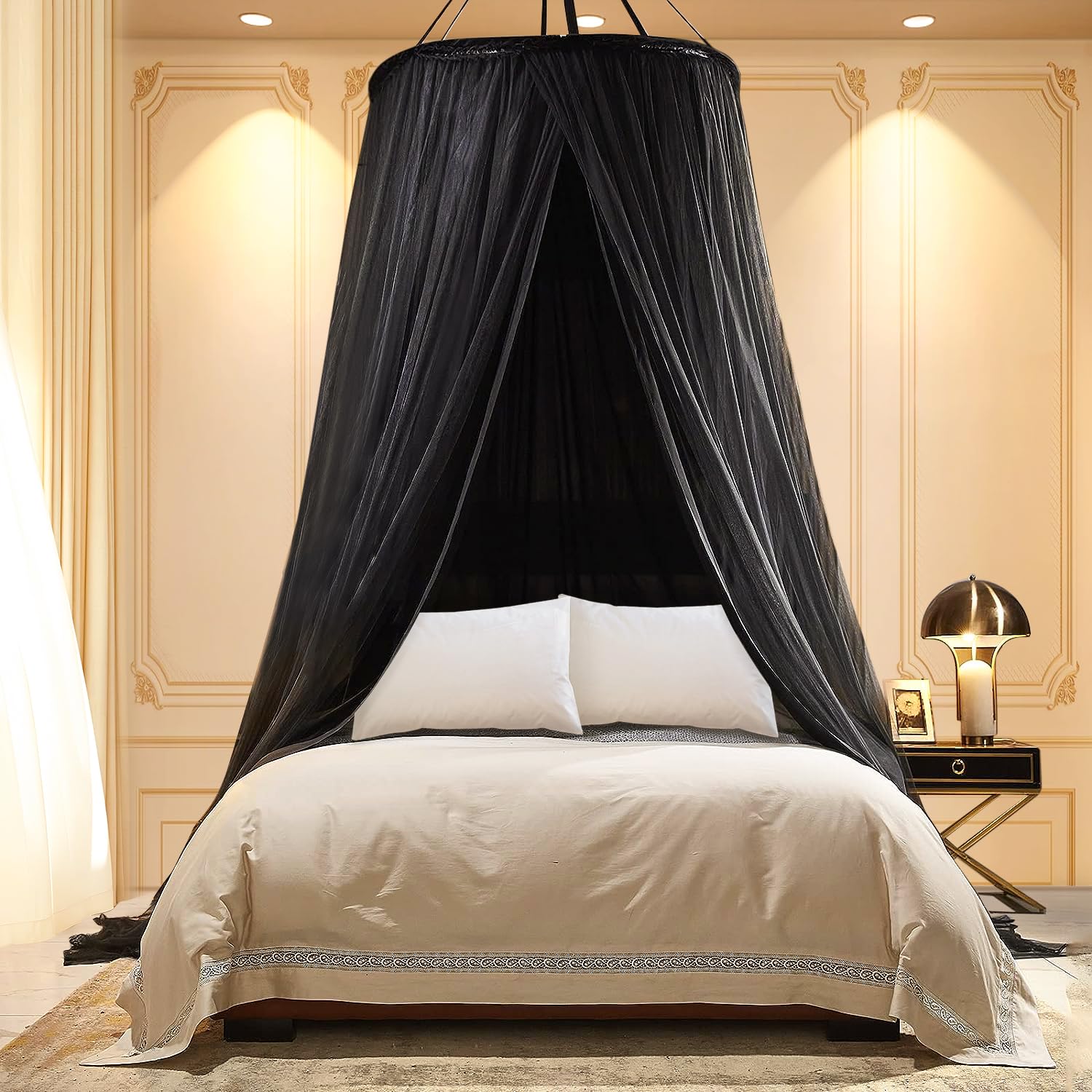 Princess Bed Canopy for Girls & Adults, Double Layer Canopy Bed Curtain