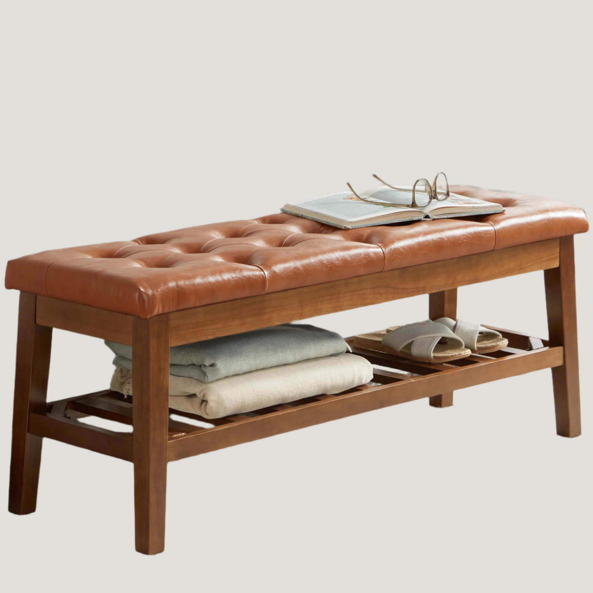 Upholstered Shoe Bench Entryway Bench for Bedroom, End of Bed