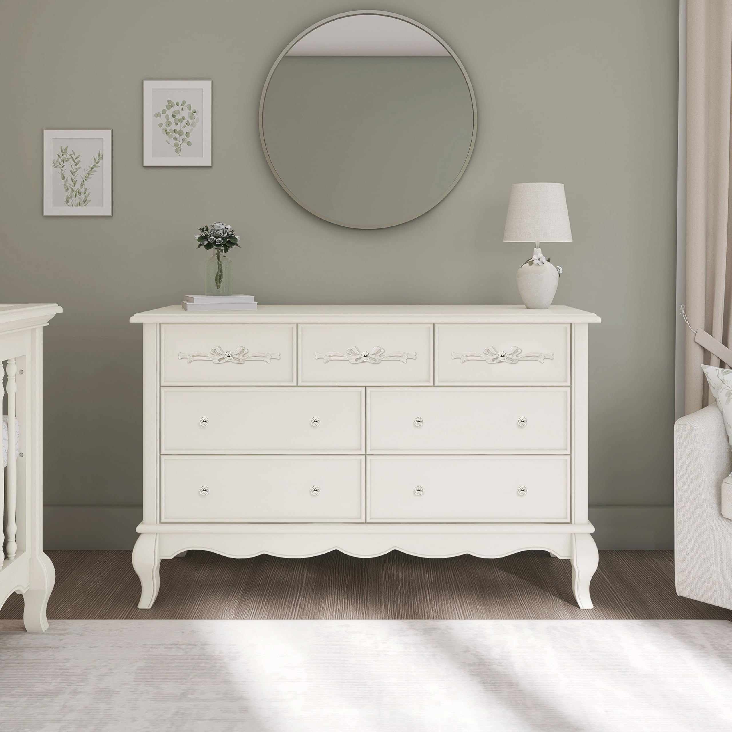 Aurora Double Dresser for Bedroom, Storage Dresser Organizer with 7 Spacious Drawers
