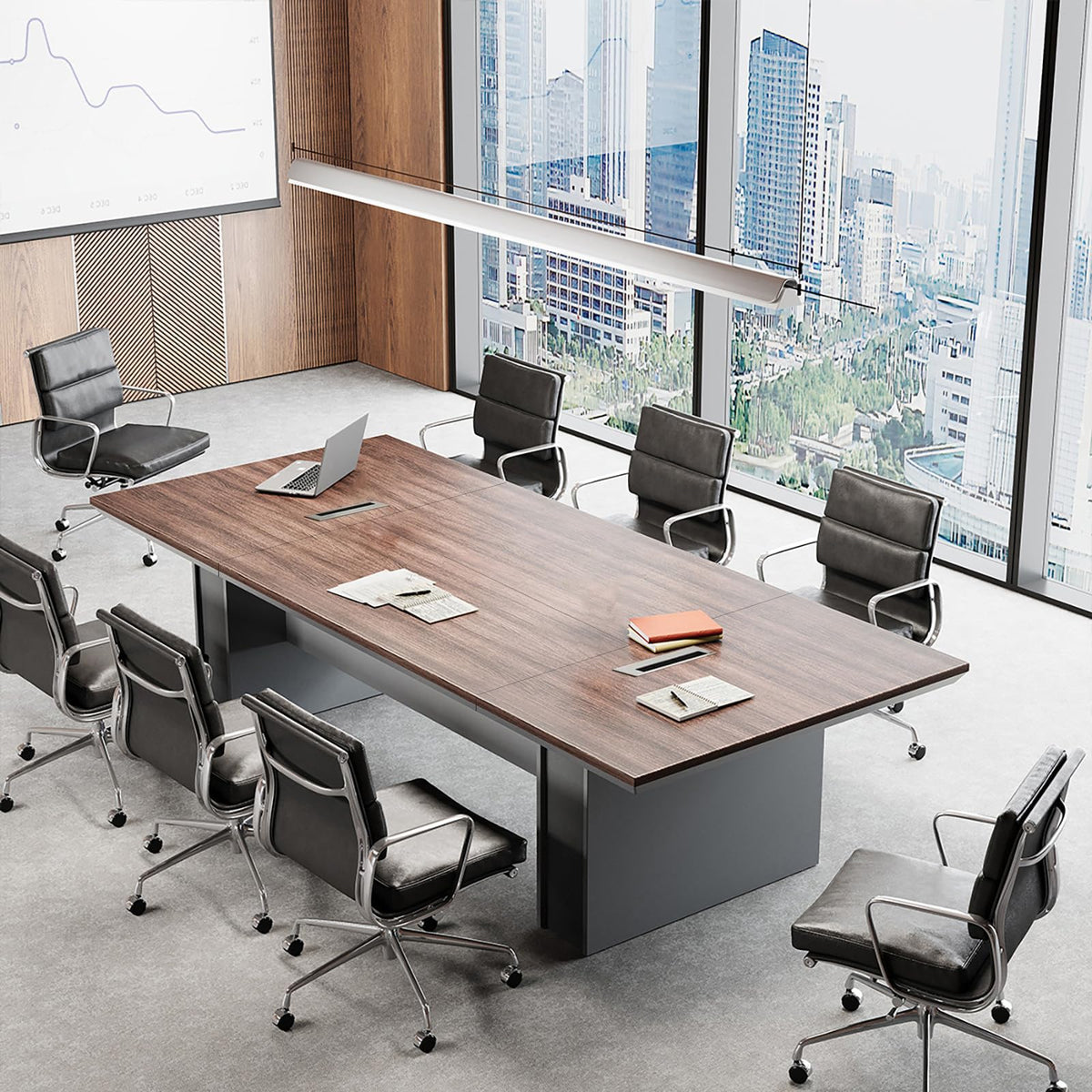8FT Conference Table for 8-10 People with Cable Management
