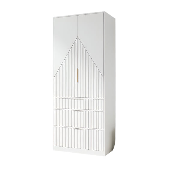 71.7" Wardrobe Armoire Wooden Closet with 2 Doors and 3 Drawers