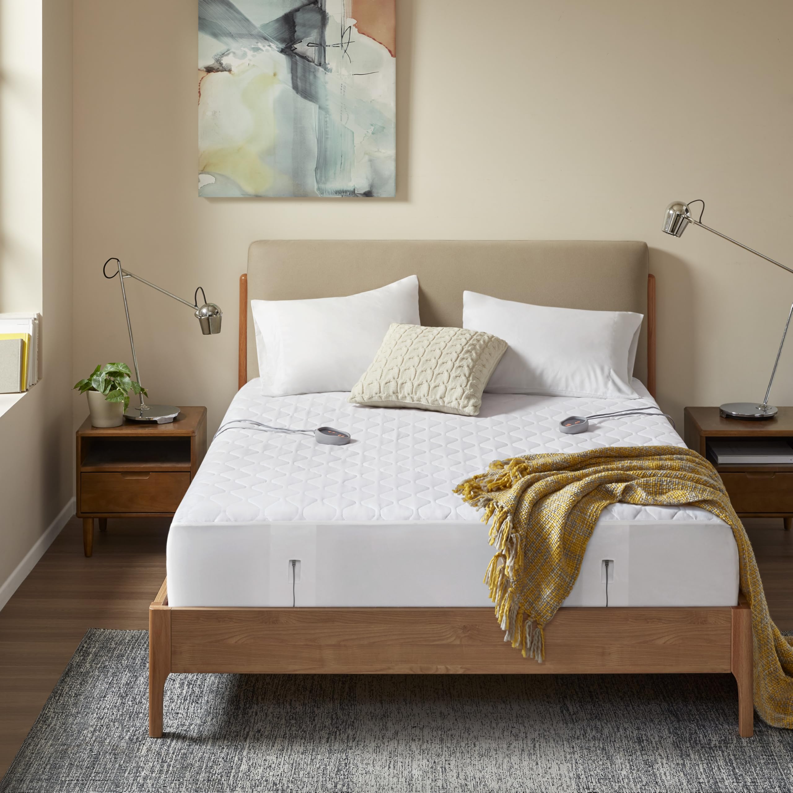 3M Scotchgard Heated Mattress Pad - Electric Bed Warmer with 5 Heat Settings