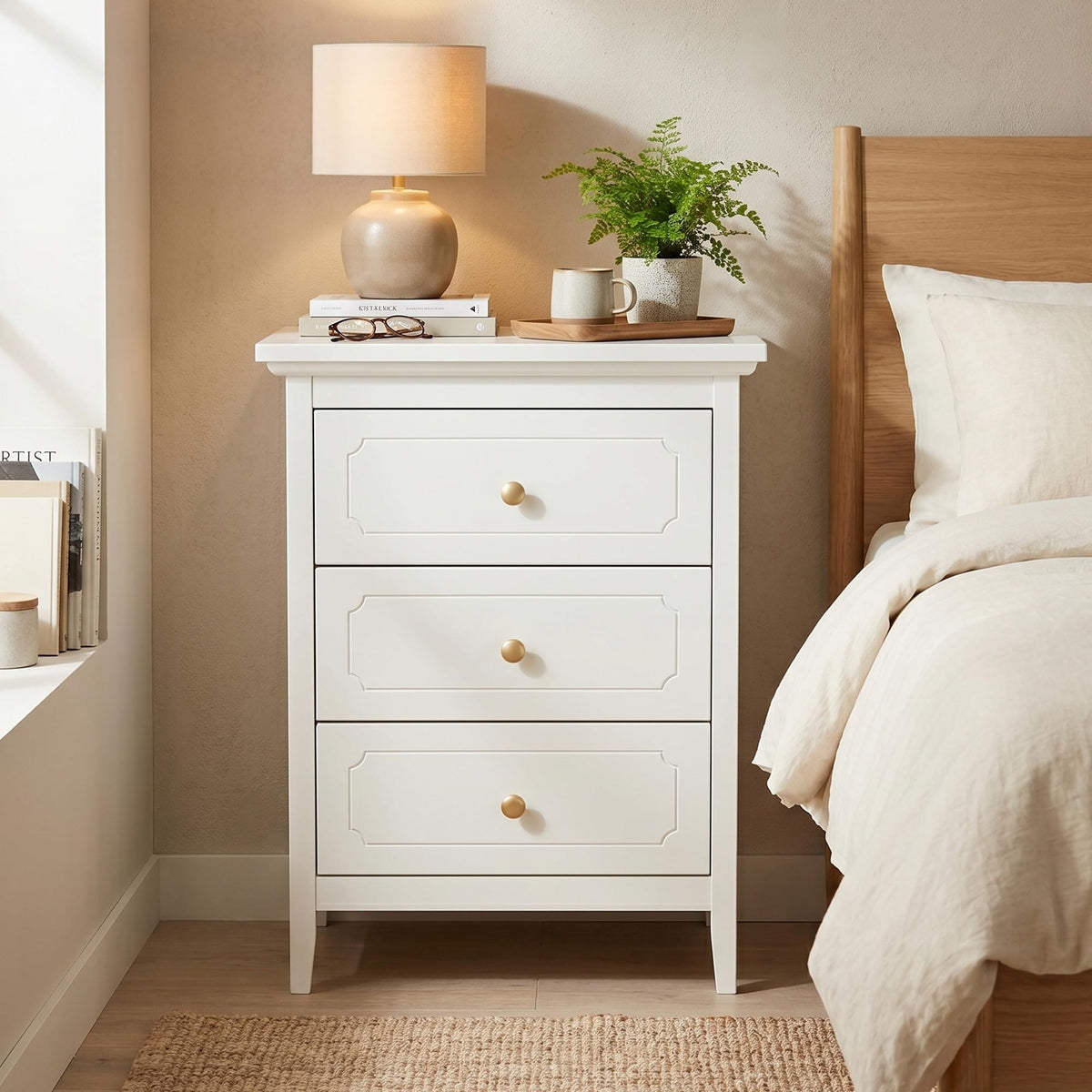 3-Drawer Nightstand with Storage