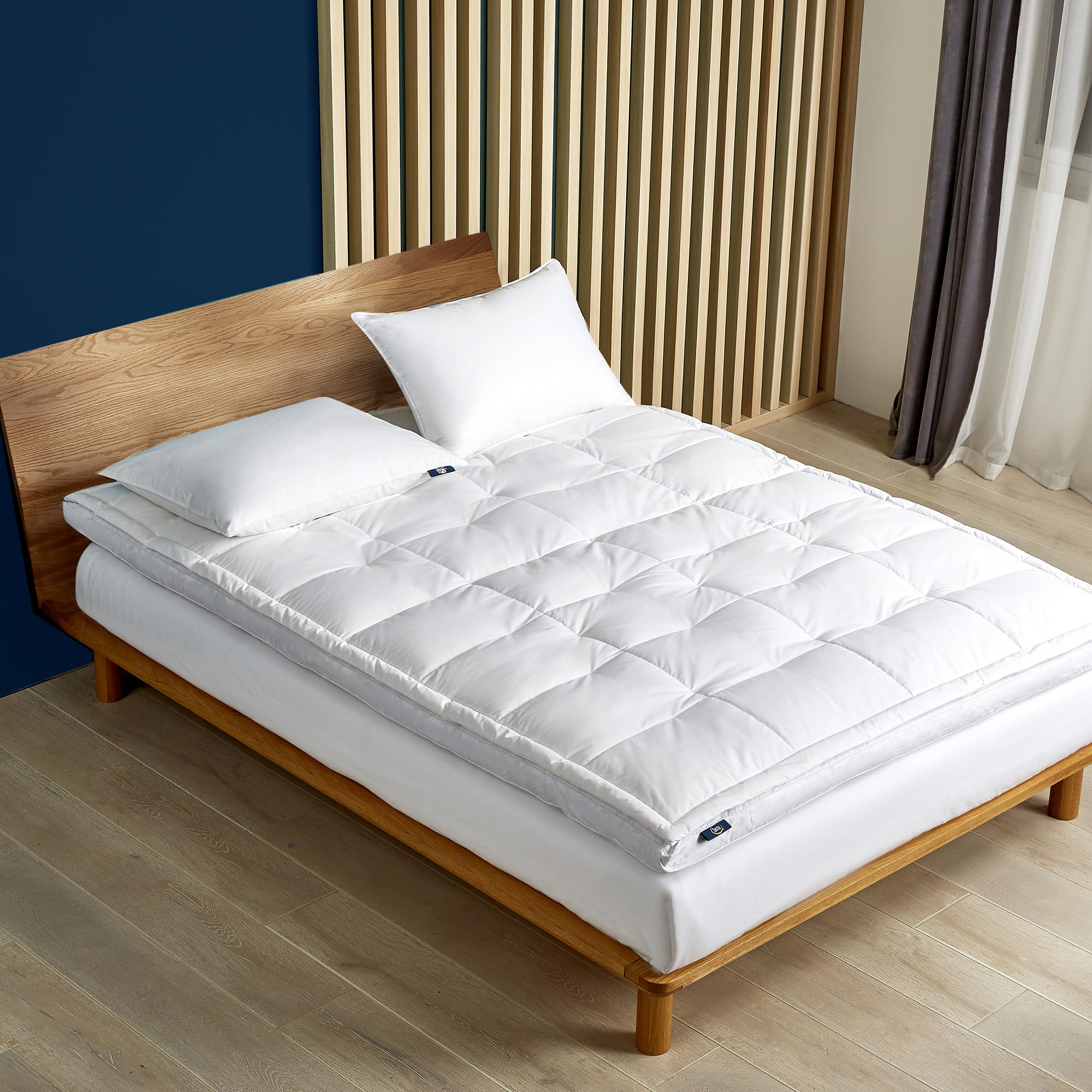 Down Fiber Pillow Top Mattress Topper Full Size - 233 Thread Count 100%